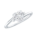Solitaire Moissanite Heart Engagement Ring in Prong Setting