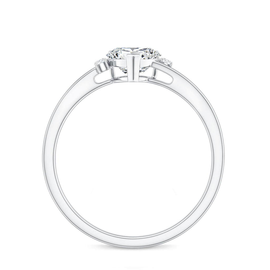 Solitaire Moissanite Heart Engagement Ring in Prong Setting