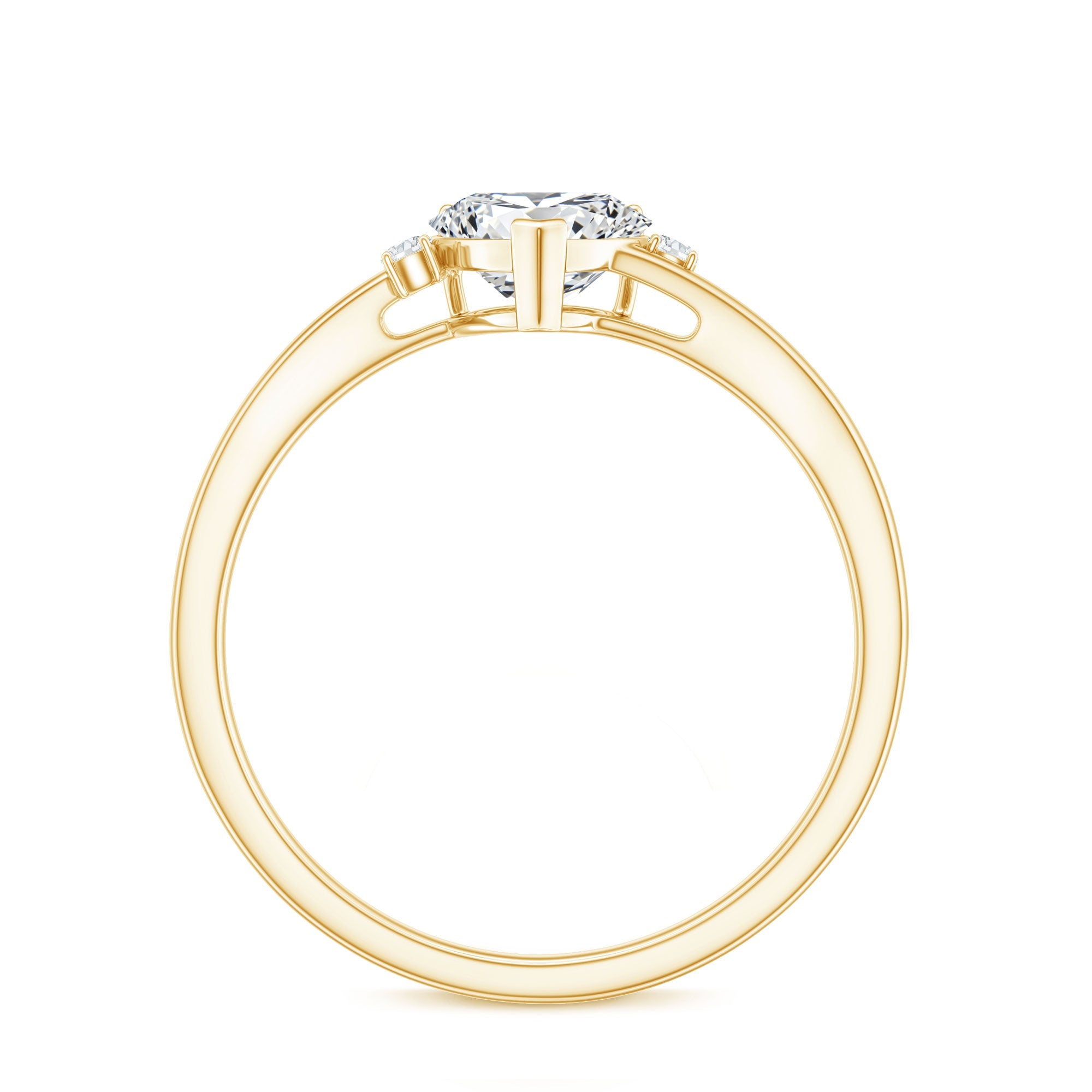 Solitaire Moissanite Heart Engagement Ring in Prong Setting