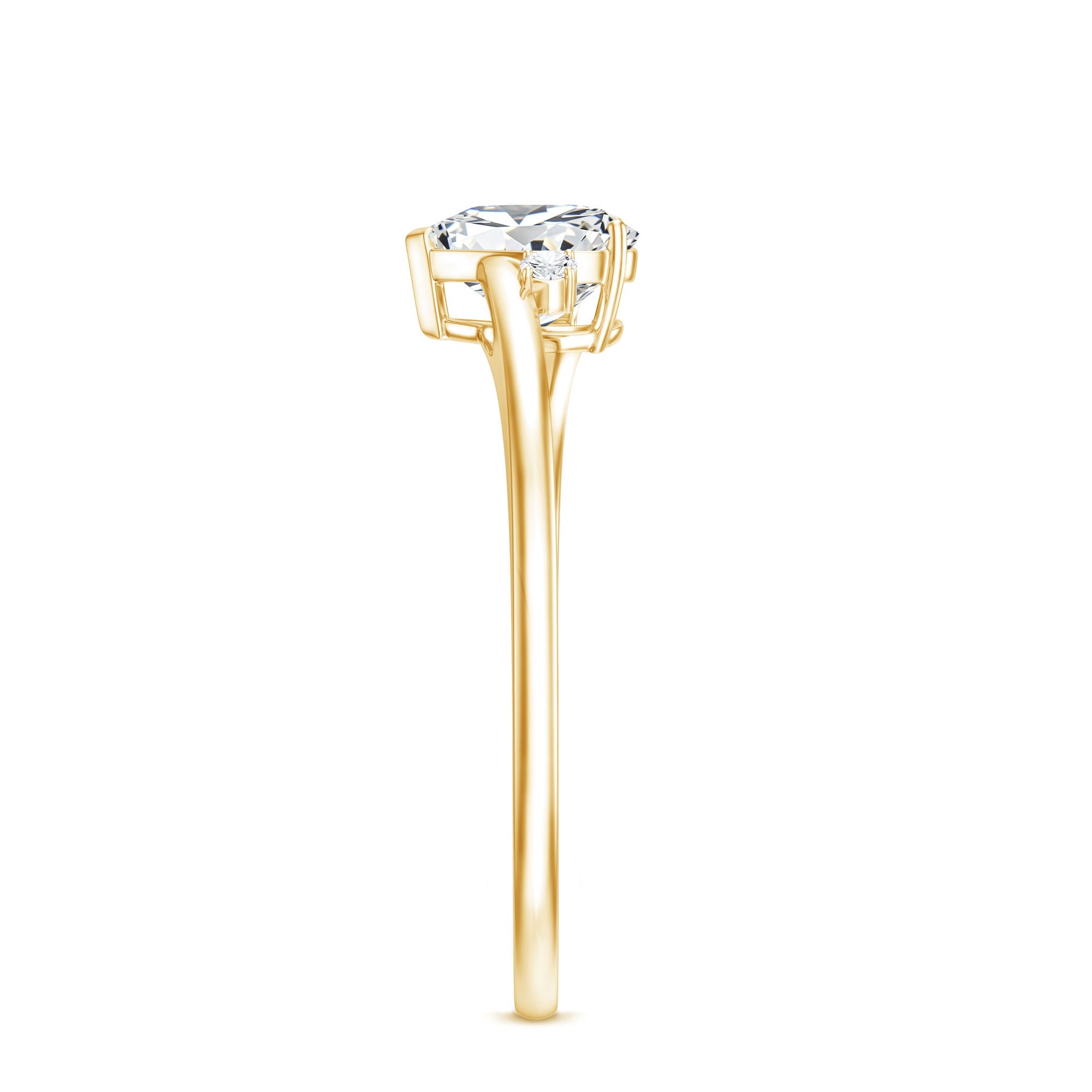 Solitaire Moissanite Heart Engagement Ring in Prong Setting