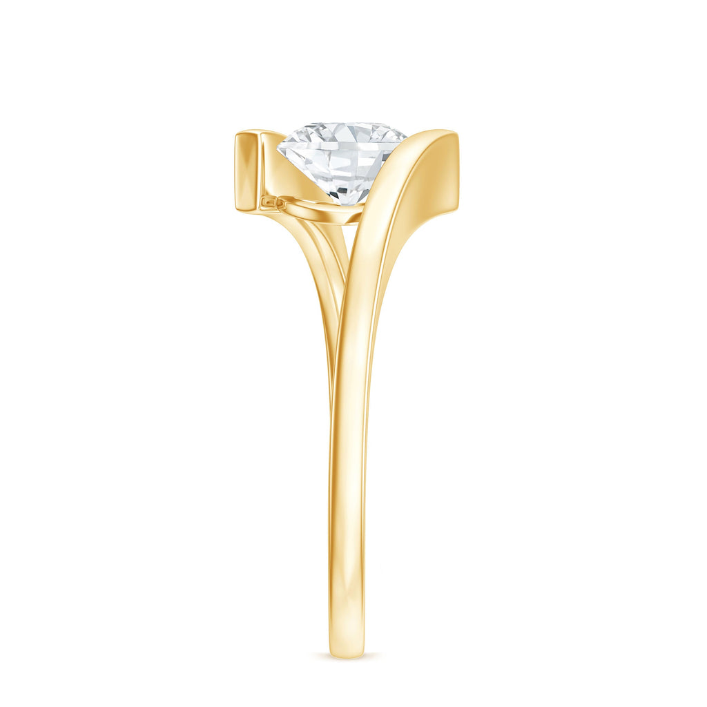 Certified 0.9 Carat Lab Grown Diamond Tension Setting Engagement Ring