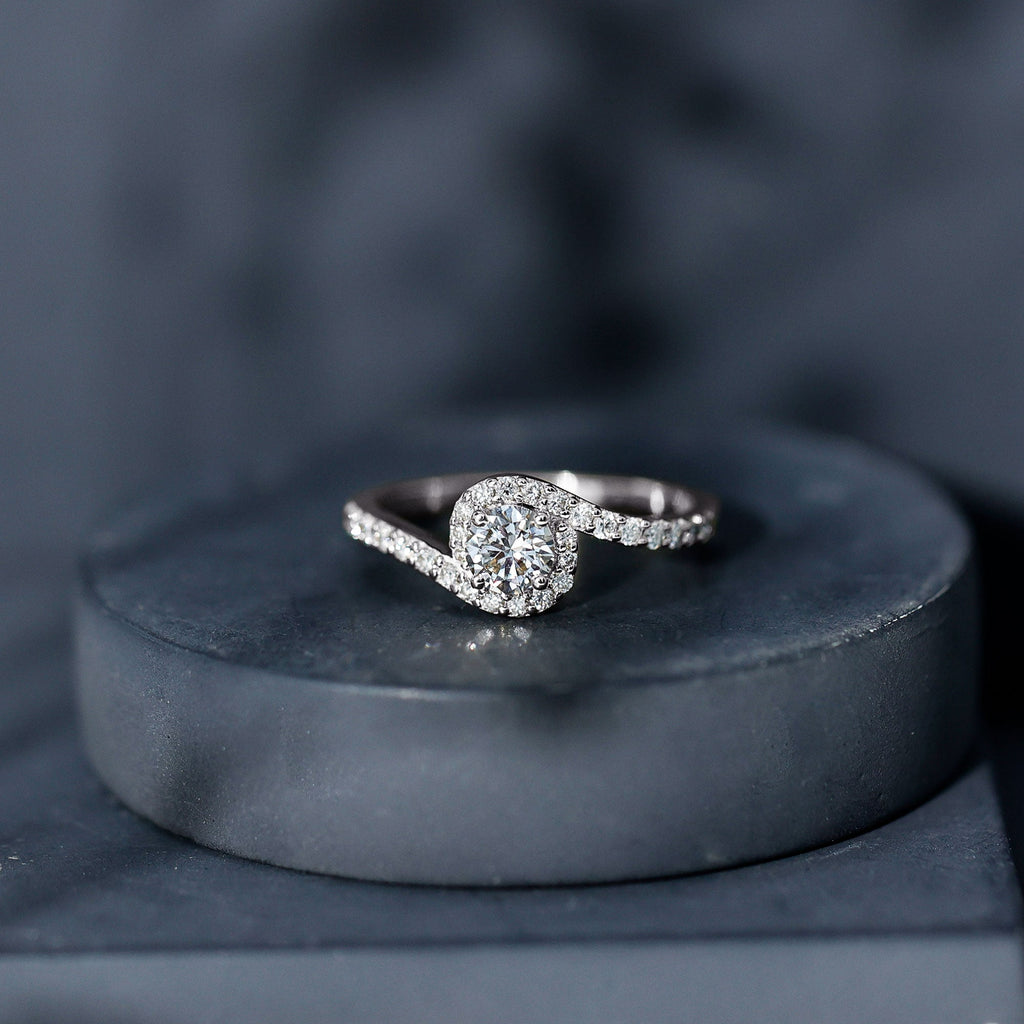 Certified 0.4 Carat Lab Grown Diamond Bypass Engagement Ring