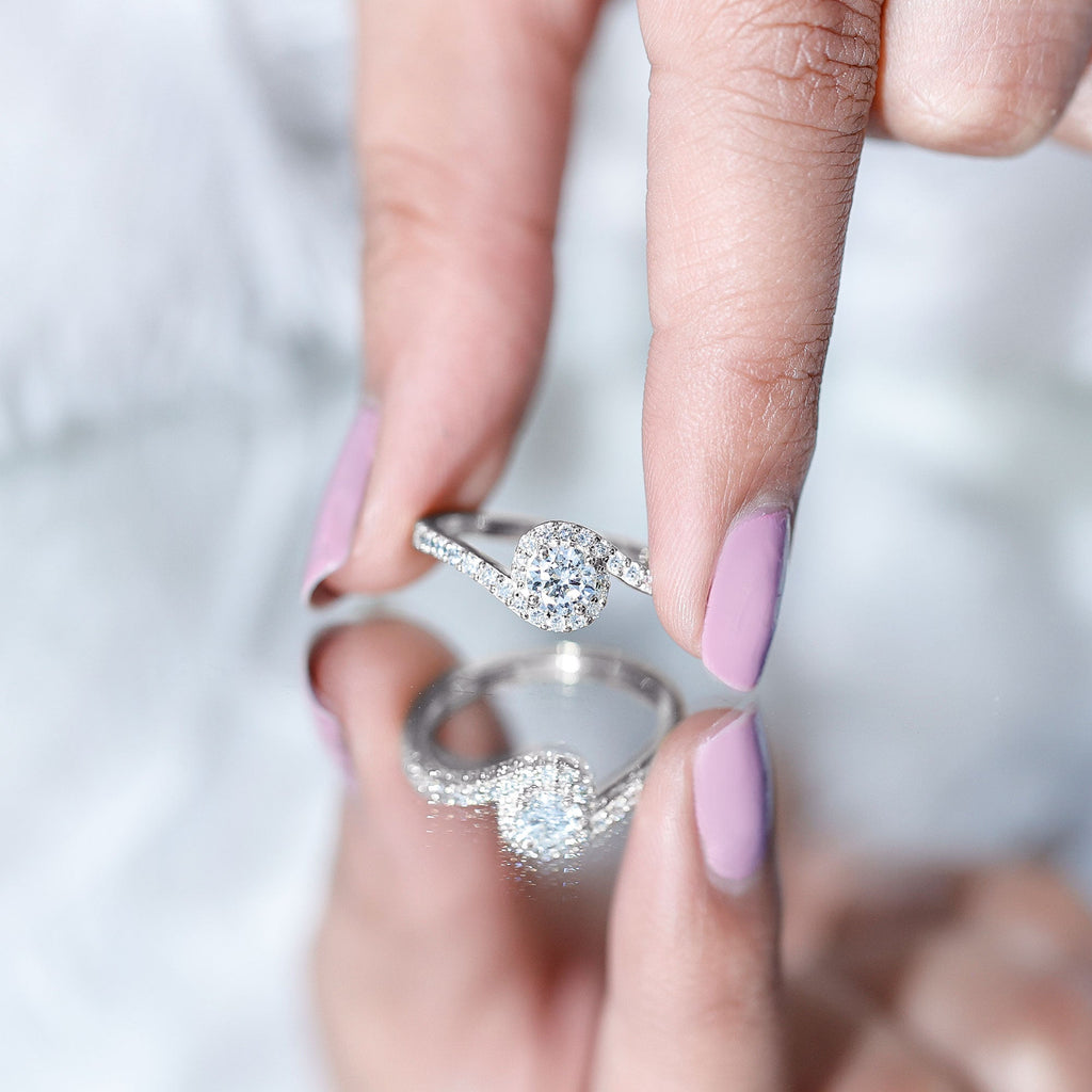 Certified 0.4 Carat Lab Grown Diamond Bypass Engagement Ring