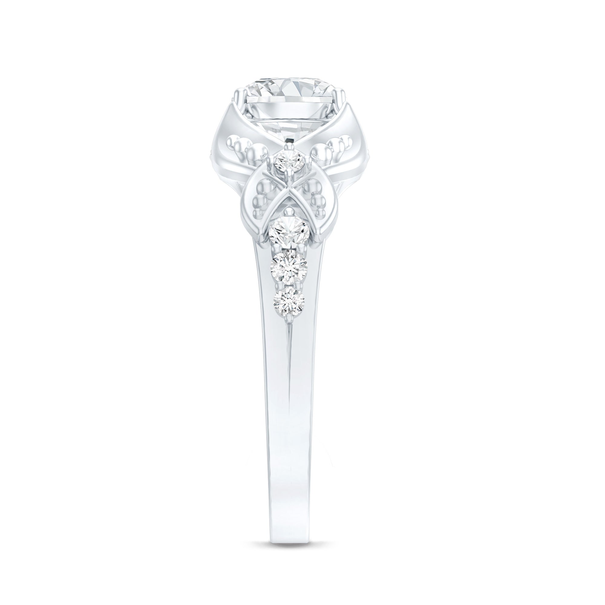 Certified 0.9 Carat Lab Grown Diamond Vintage Inspired Engagement Ring