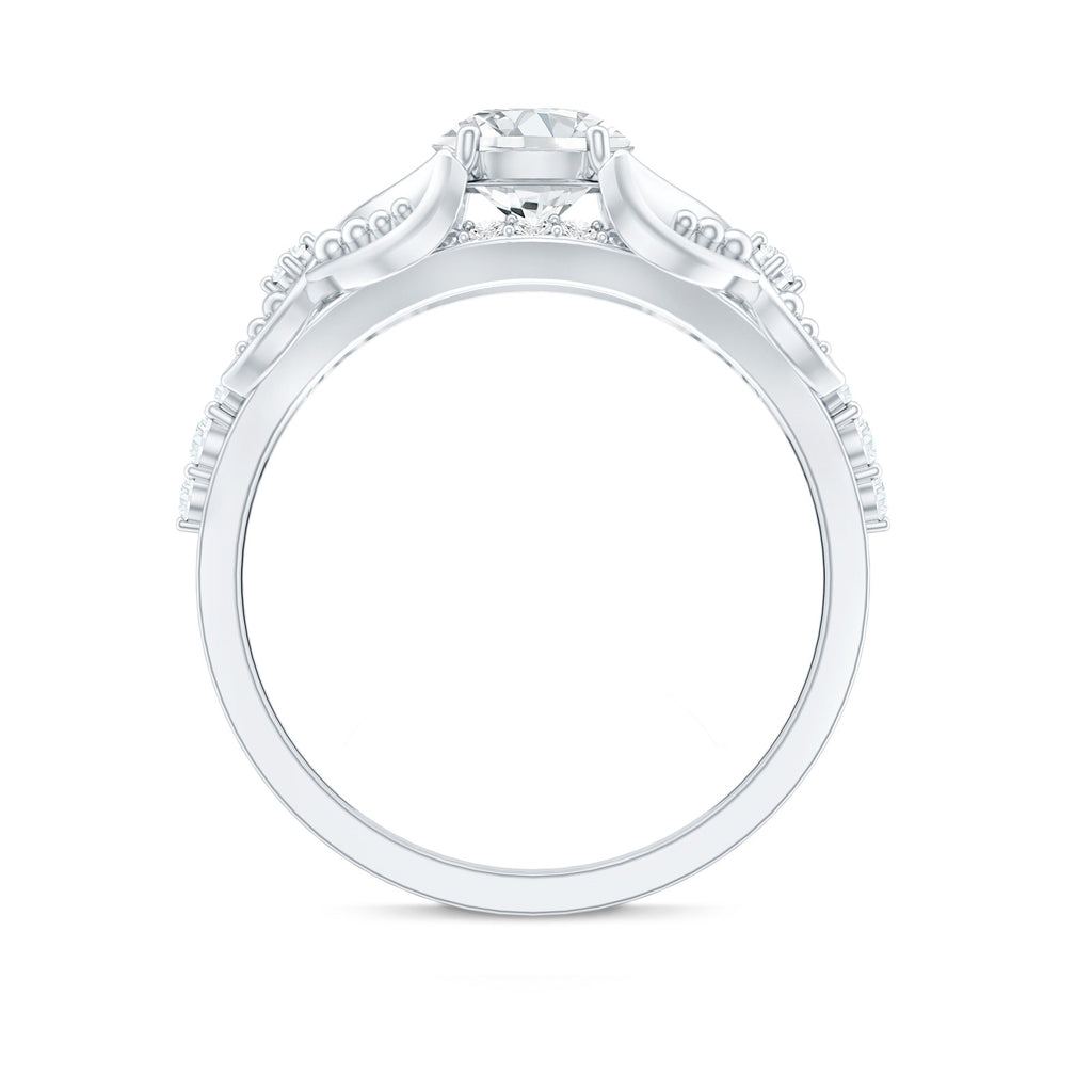 Certified 0.9 Carat Lab Grown Diamond Vintage Inspired Engagement Ring