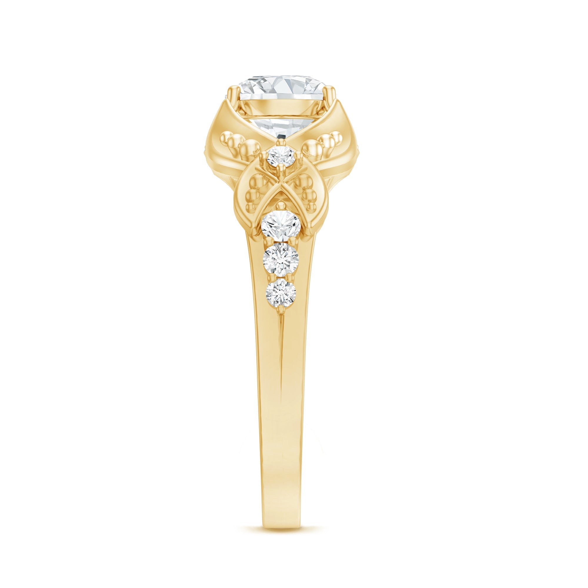 Certified 0.9 Carat Lab Grown Diamond Vintage Inspired Engagement Ring