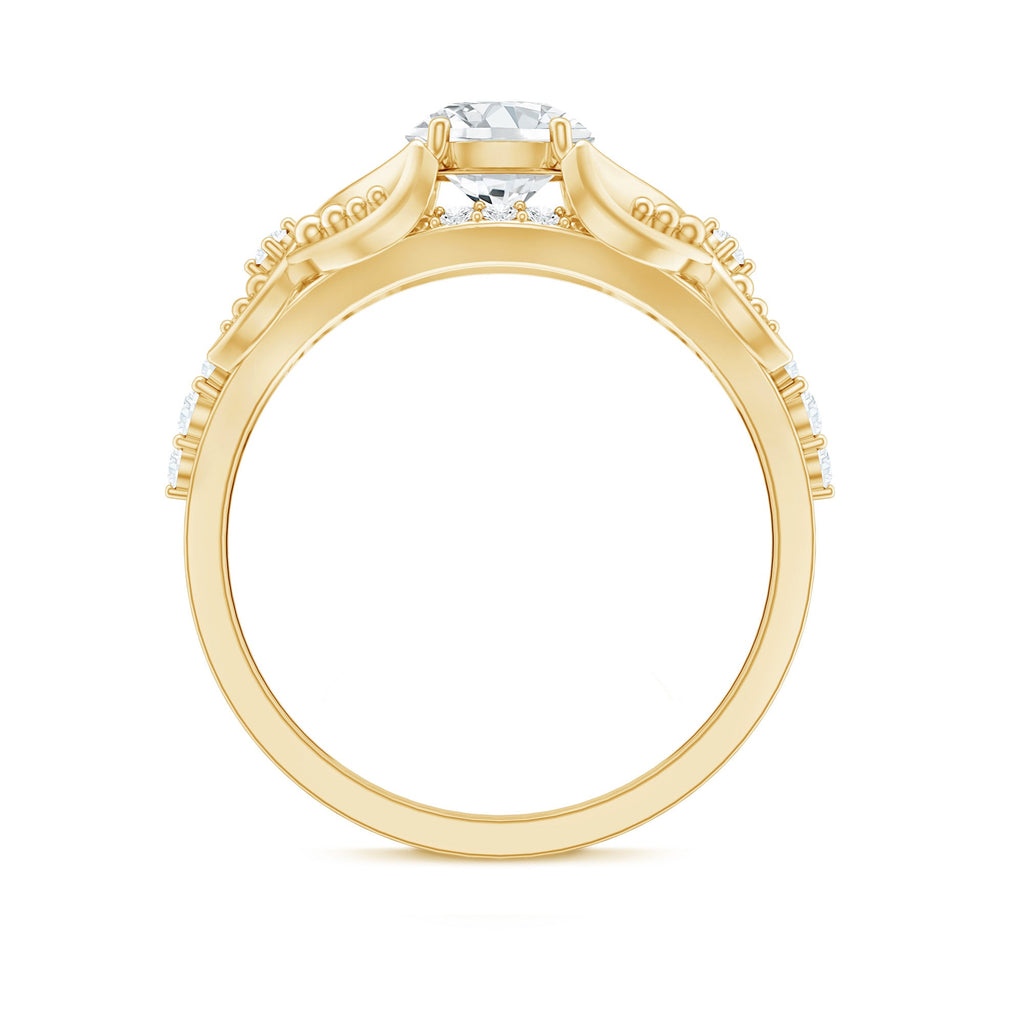 Certified 0.9 Carat Lab Grown Diamond Vintage Inspired Engagement Ring