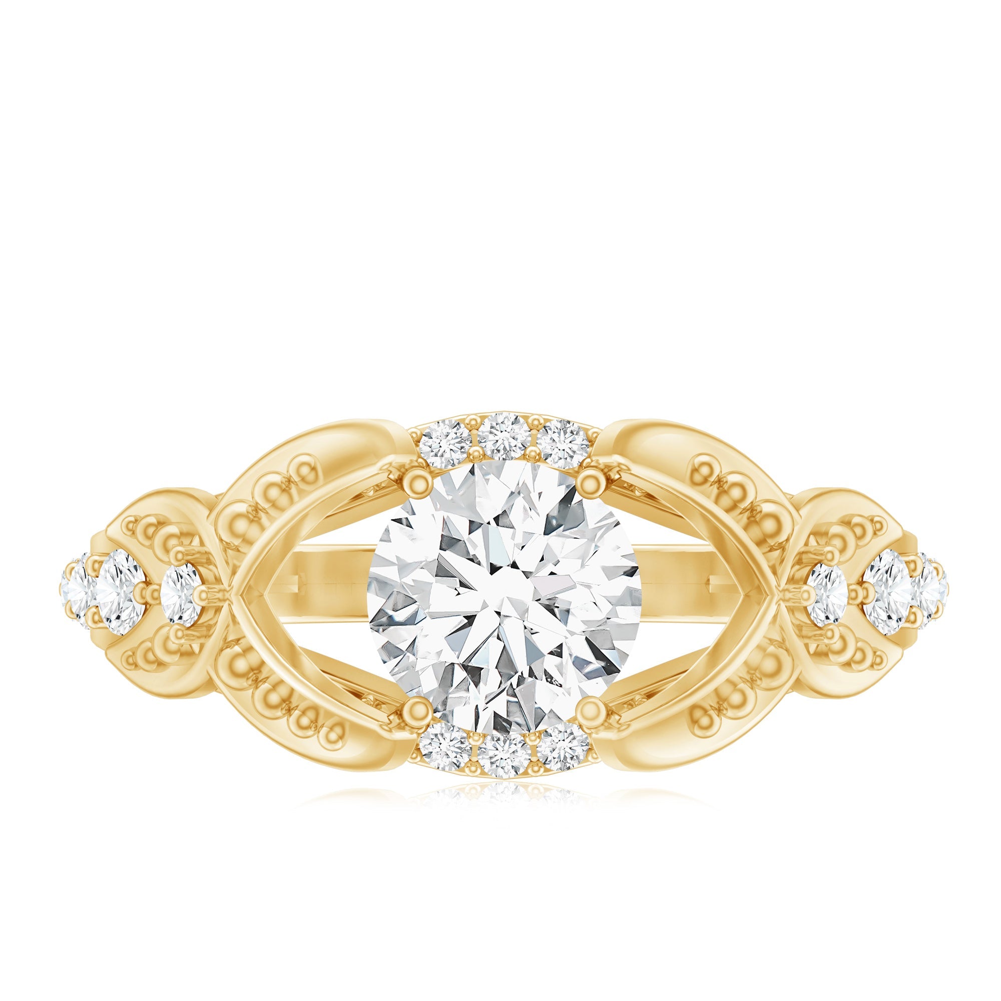 Certified 0.9 Carat Lab Grown Diamond Vintage Inspired Engagement Ring