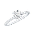 Lab Grown Diamond 0.4 Carat Solitaire Engagement Ring with Side Stones