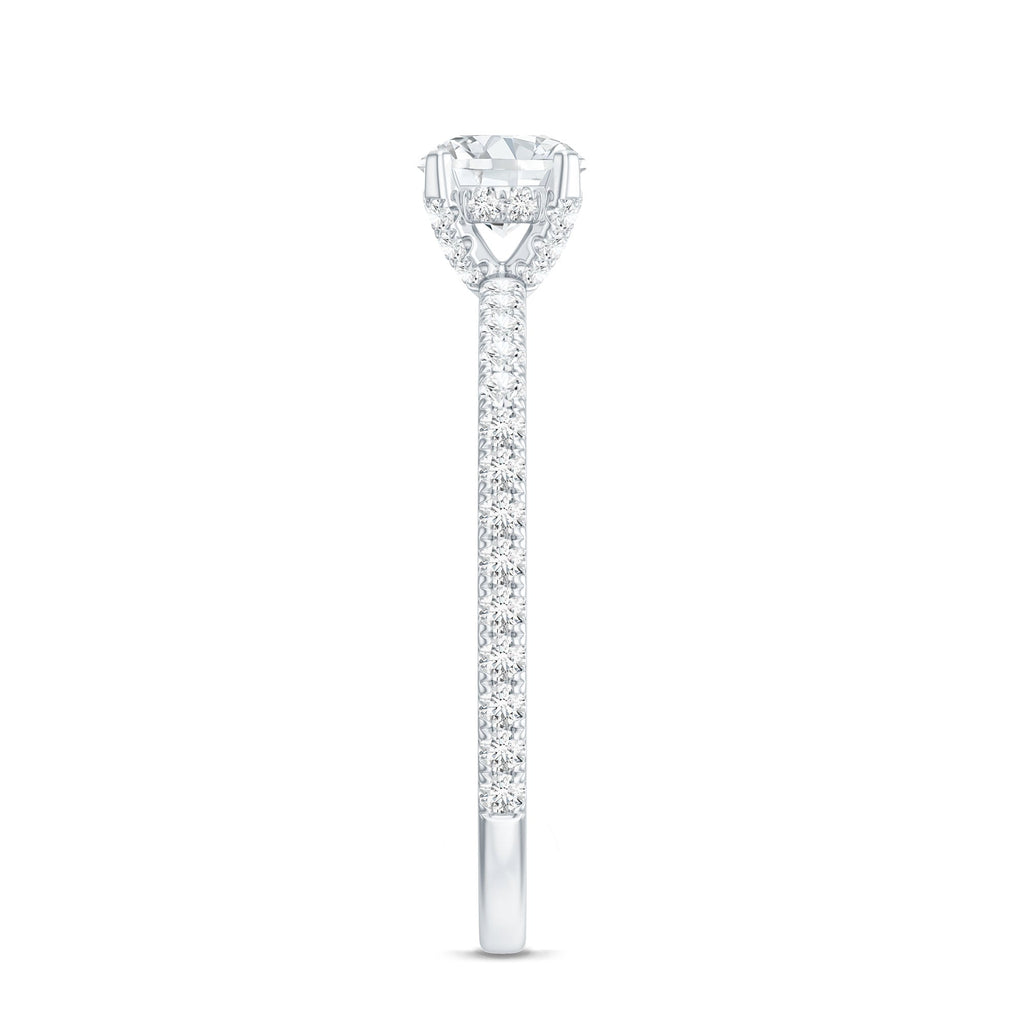 Lab Grown Diamond 0.4 Carat Solitaire Engagement Ring with Side Stones