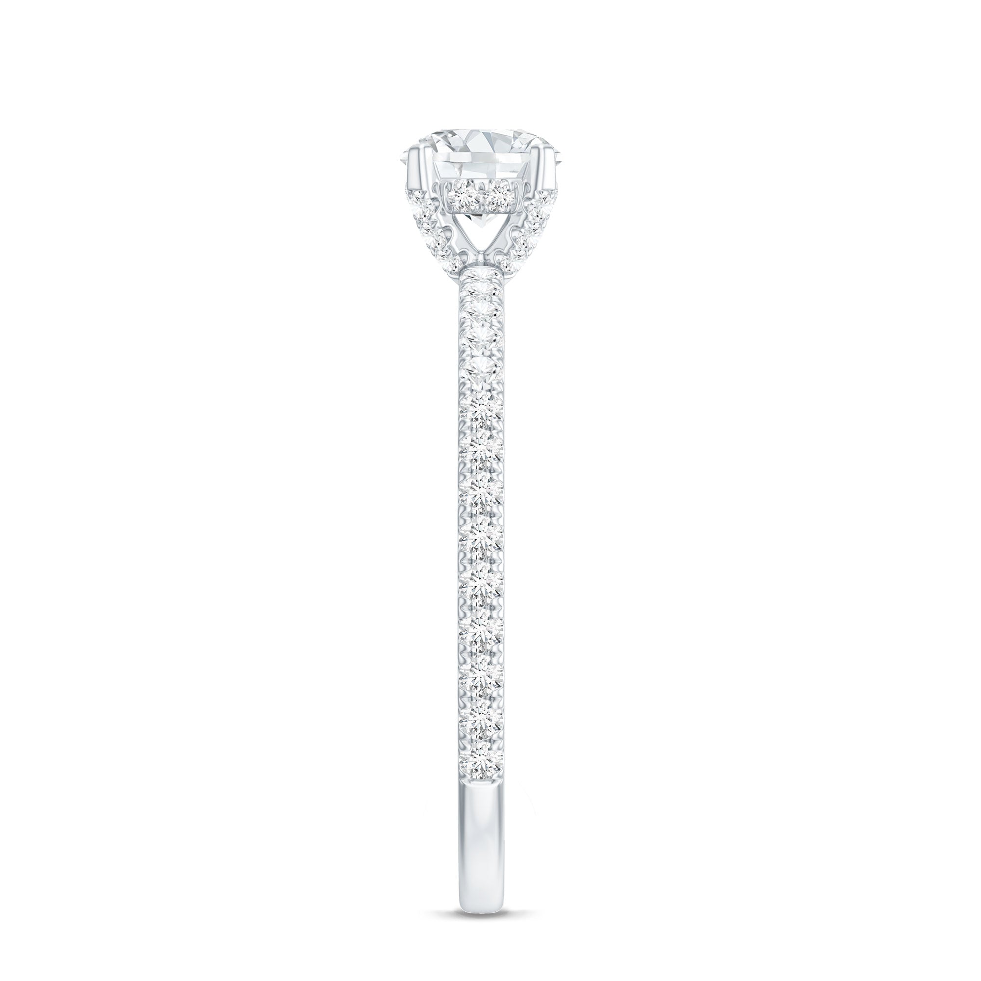Lab Grown Diamond 0.4 Carat Solitaire Engagement Ring with Side Stones
