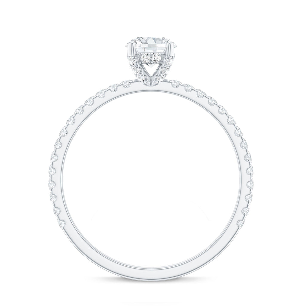 Lab Grown Diamond 0.4 Carat Solitaire Engagement Ring with Side Stones