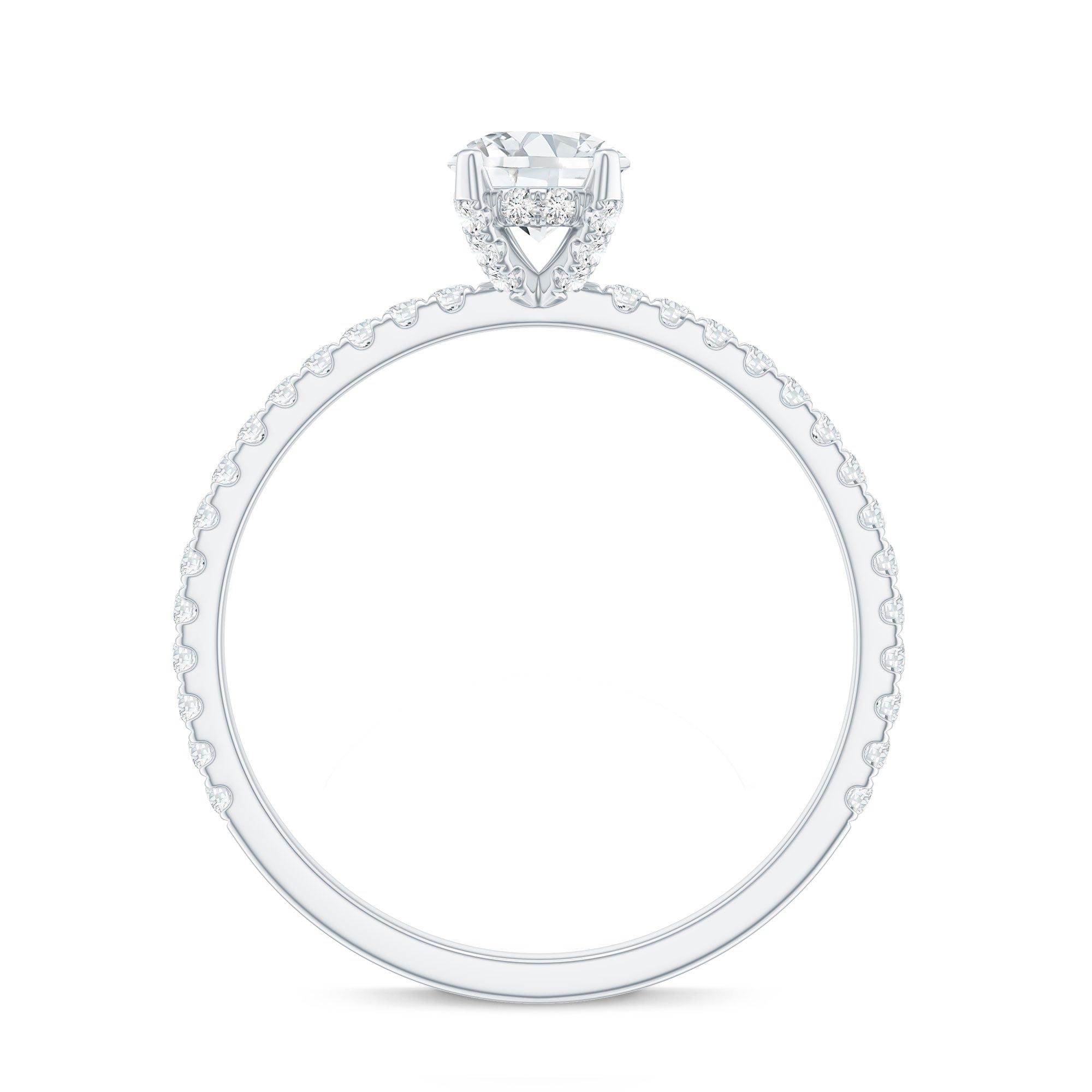 Lab Grown Diamond 0.4 Carat Solitaire Engagement Ring with Side Stones