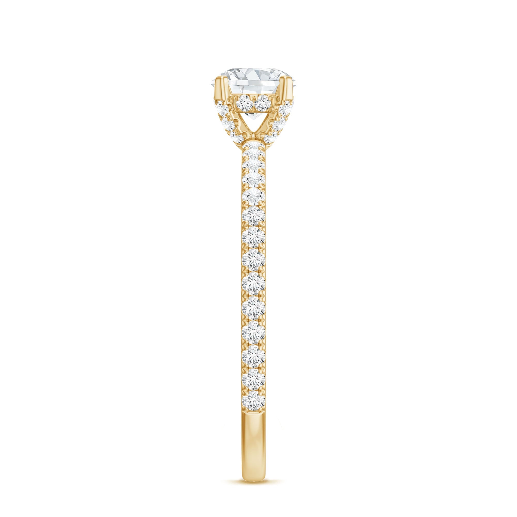 Lab Grown Diamond 0.4 Carat Solitaire Engagement Ring with Side Stones