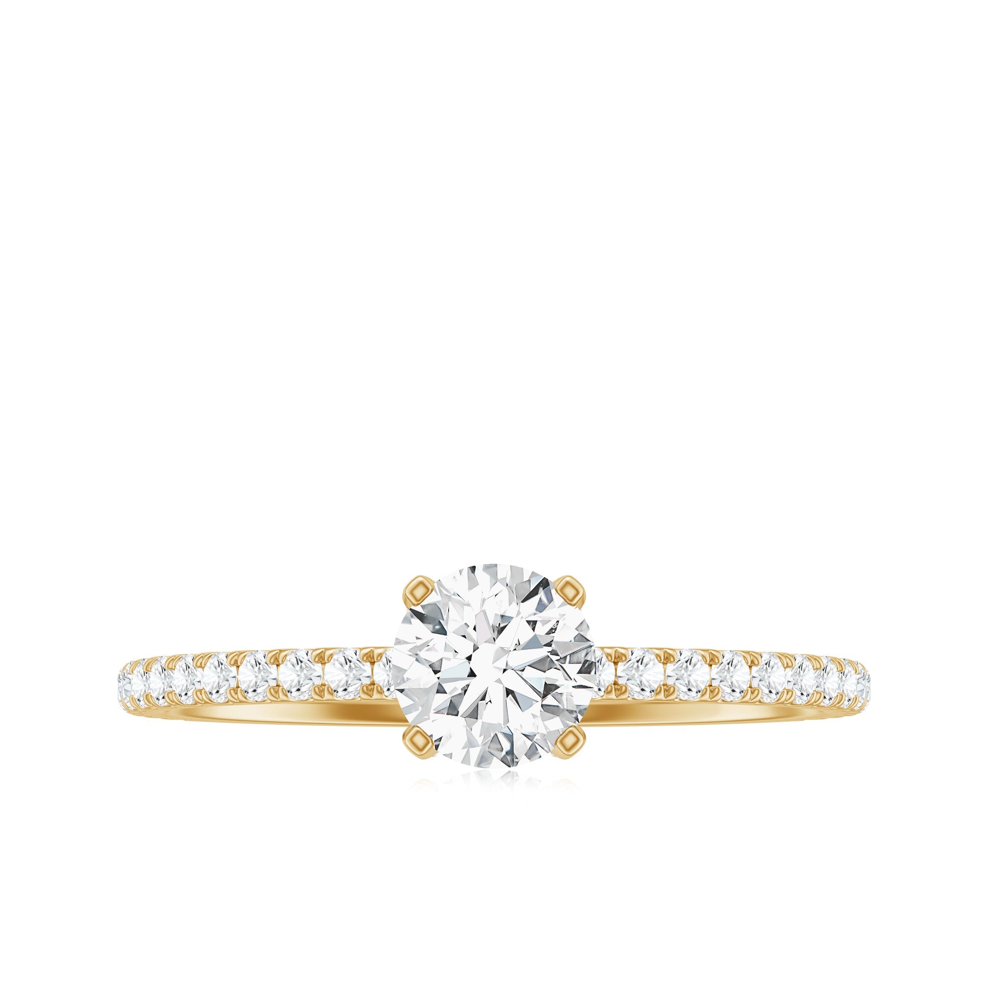 Lab Grown Diamond 0.4 Carat Solitaire Engagement Ring with Side Stones