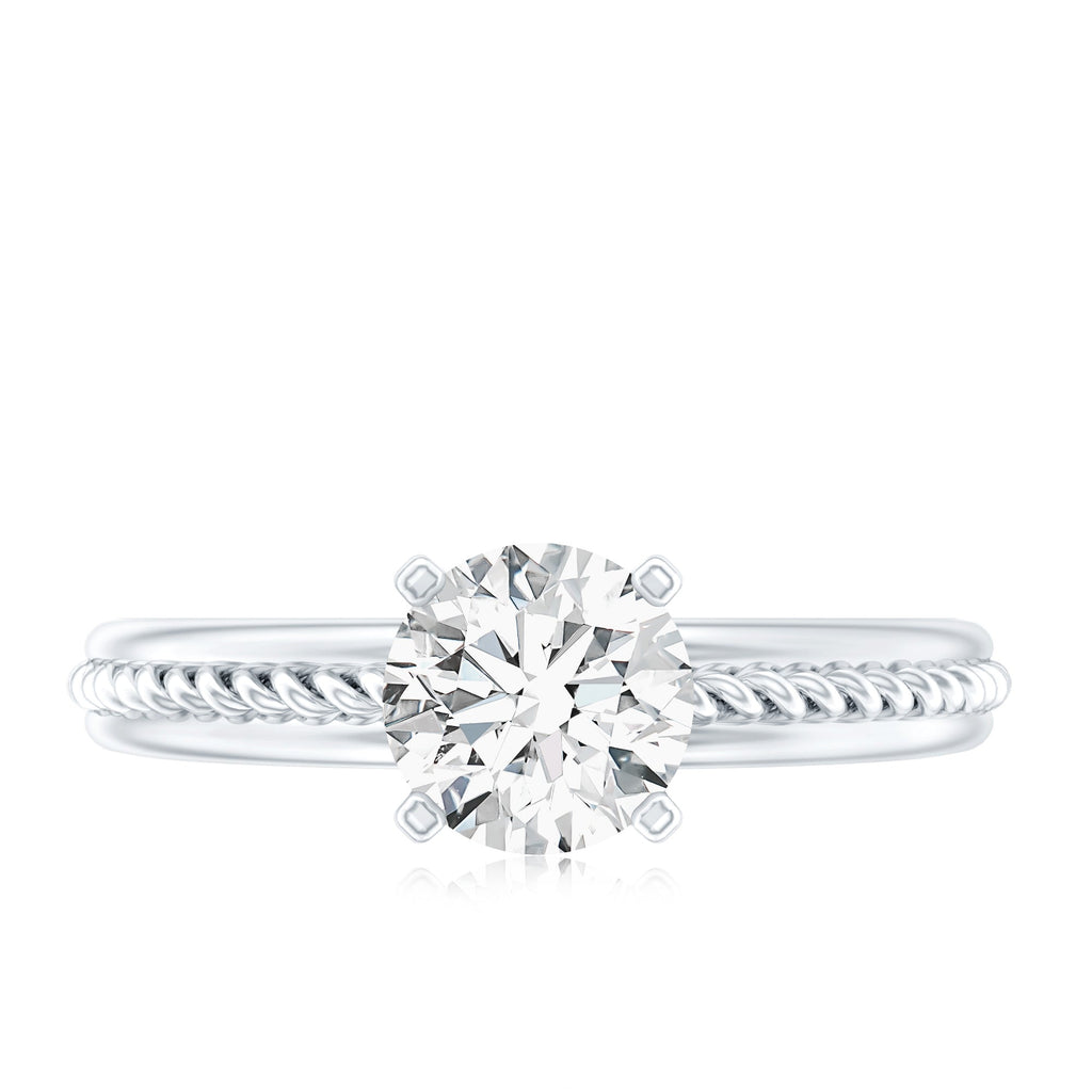 Certified 0.4 Carat Lab Grown Diamond Round Solitaire Promise Ring