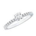 0.4 Carat Lab Grown Diamond Simple Engagement Ring with Side Stones