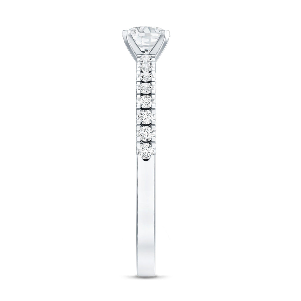 0.4 Carat Lab Grown Diamond Simple Engagement Ring with Side Stones