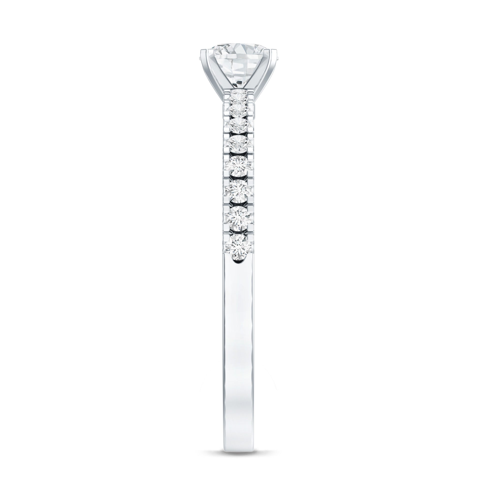 0.4 Carat Lab Grown Diamond Simple Engagement Ring with Side Stones