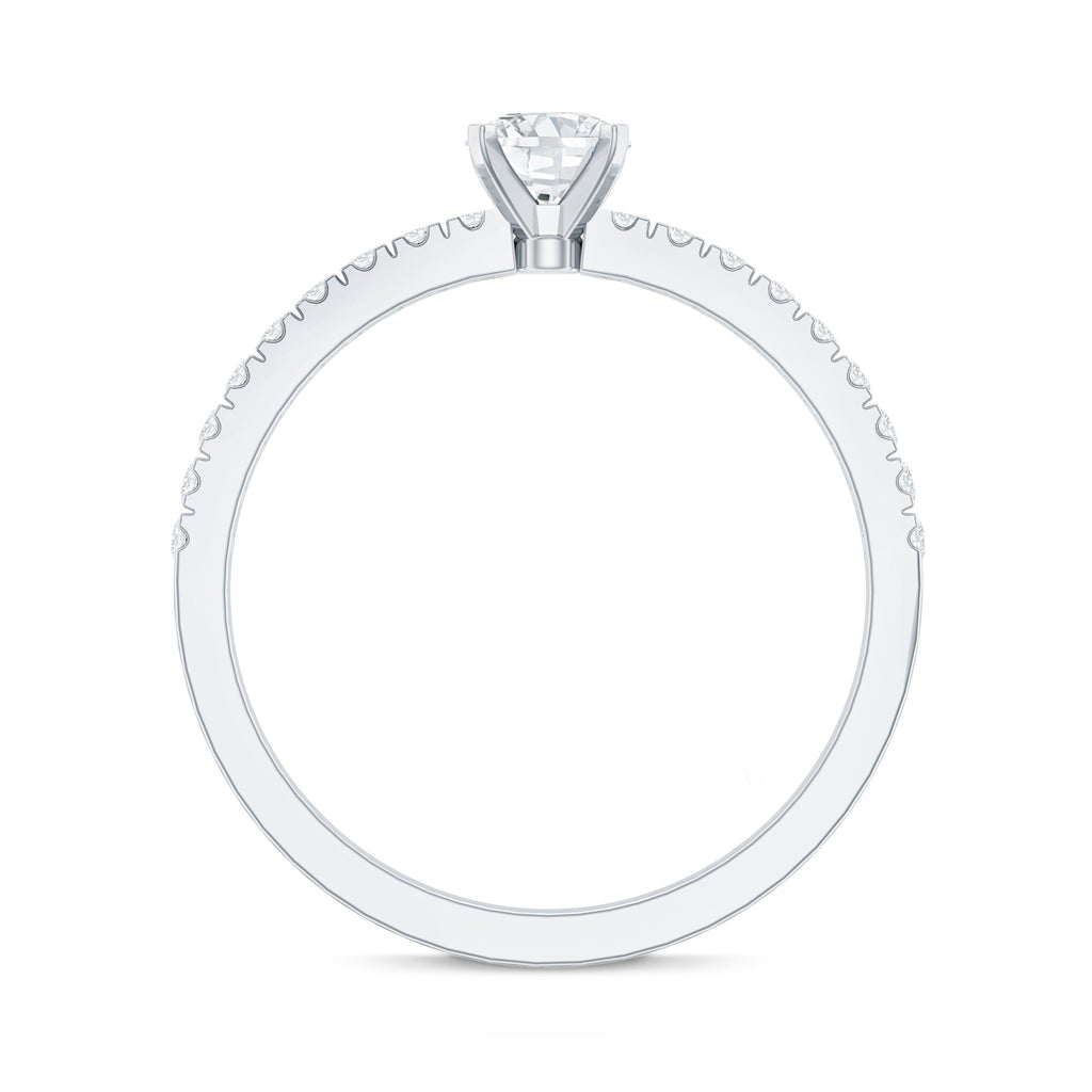0.4 Carat Lab Grown Diamond Simple Engagement Ring with Side Stones
