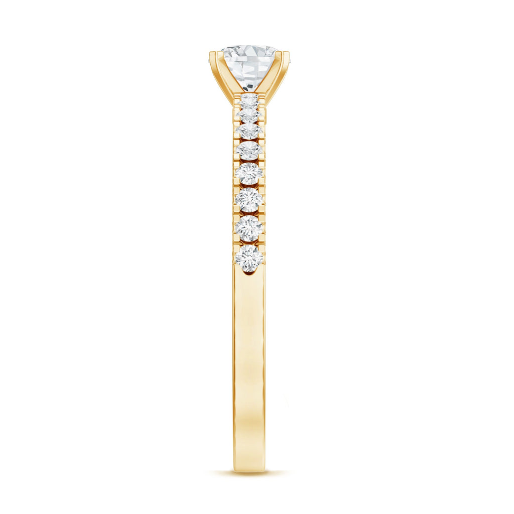0.4 Carat Lab Grown Diamond Simple Engagement Ring with Side Stones