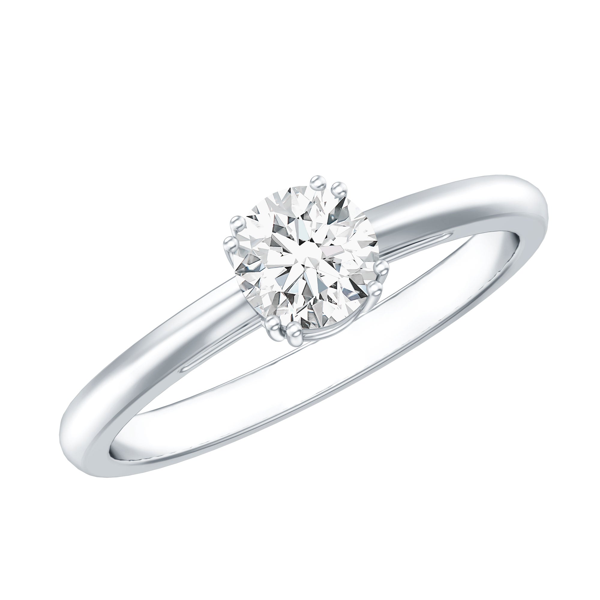 Certified 0.4 Carat Lab Grown Diamond Solitaire Promise Ring For Her