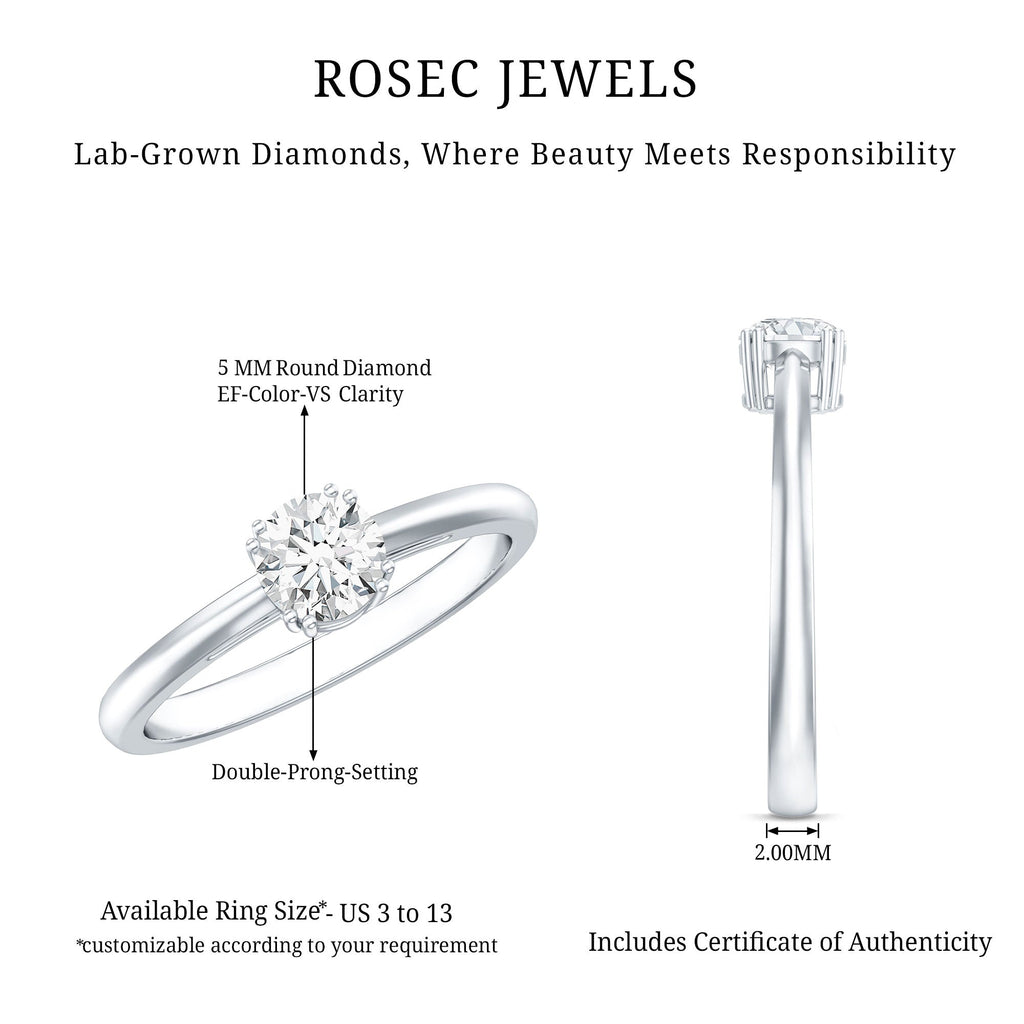 Certified 0.4 Carat Lab Grown Diamond Solitaire Promise Ring For Her