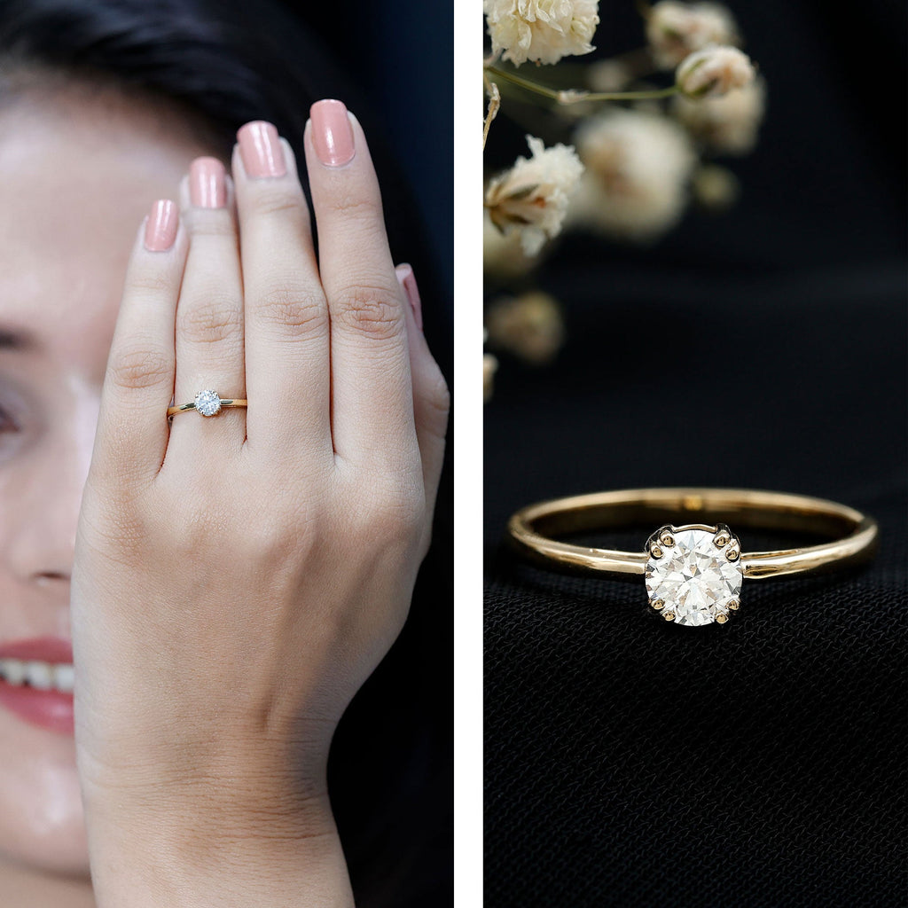 Certified 0.4 Carat Lab Grown Diamond Solitaire Promise Ring For Her