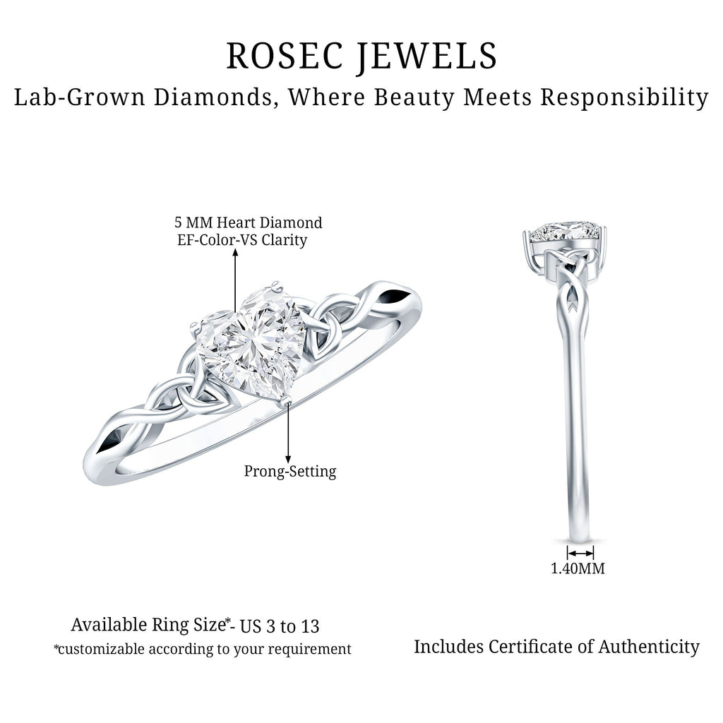 0.5 Carat Certified Lab Grown Diamond Heart Promise Ring