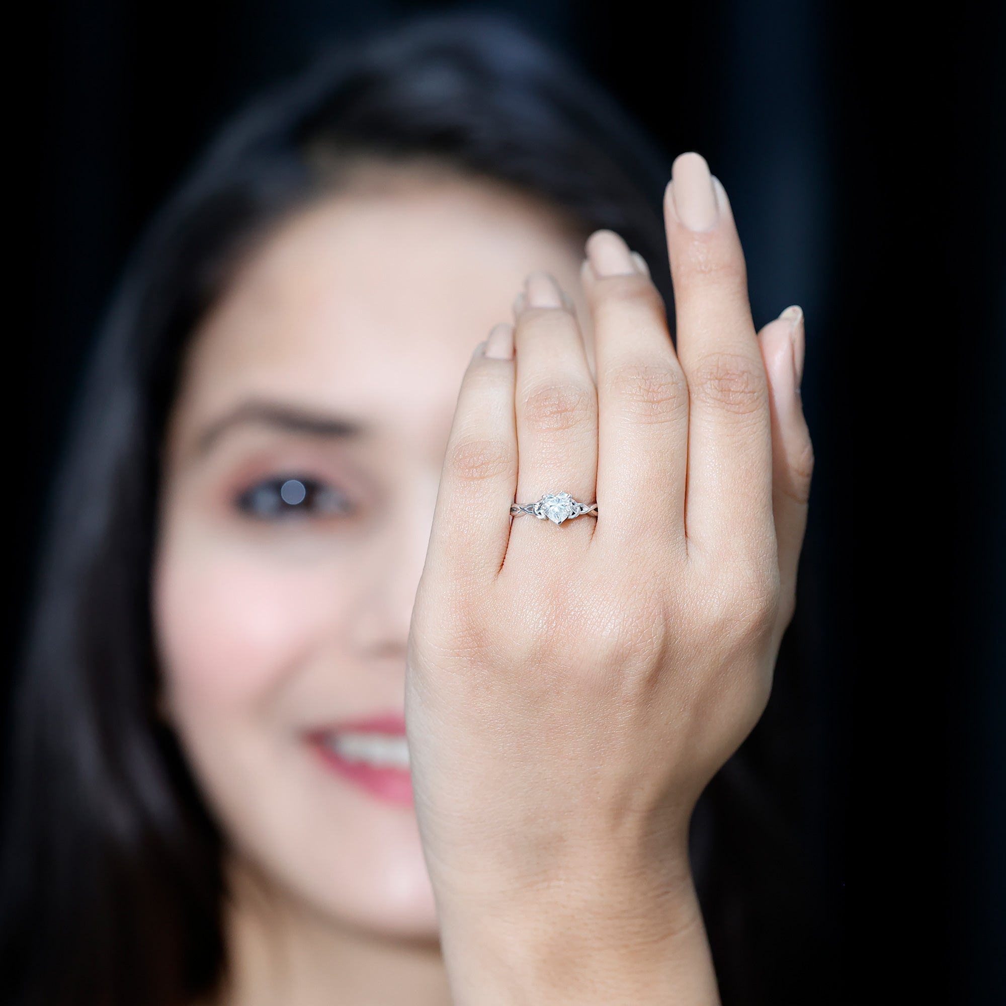 0.5 Carat Certified Lab Grown Diamond Heart Promise Ring
