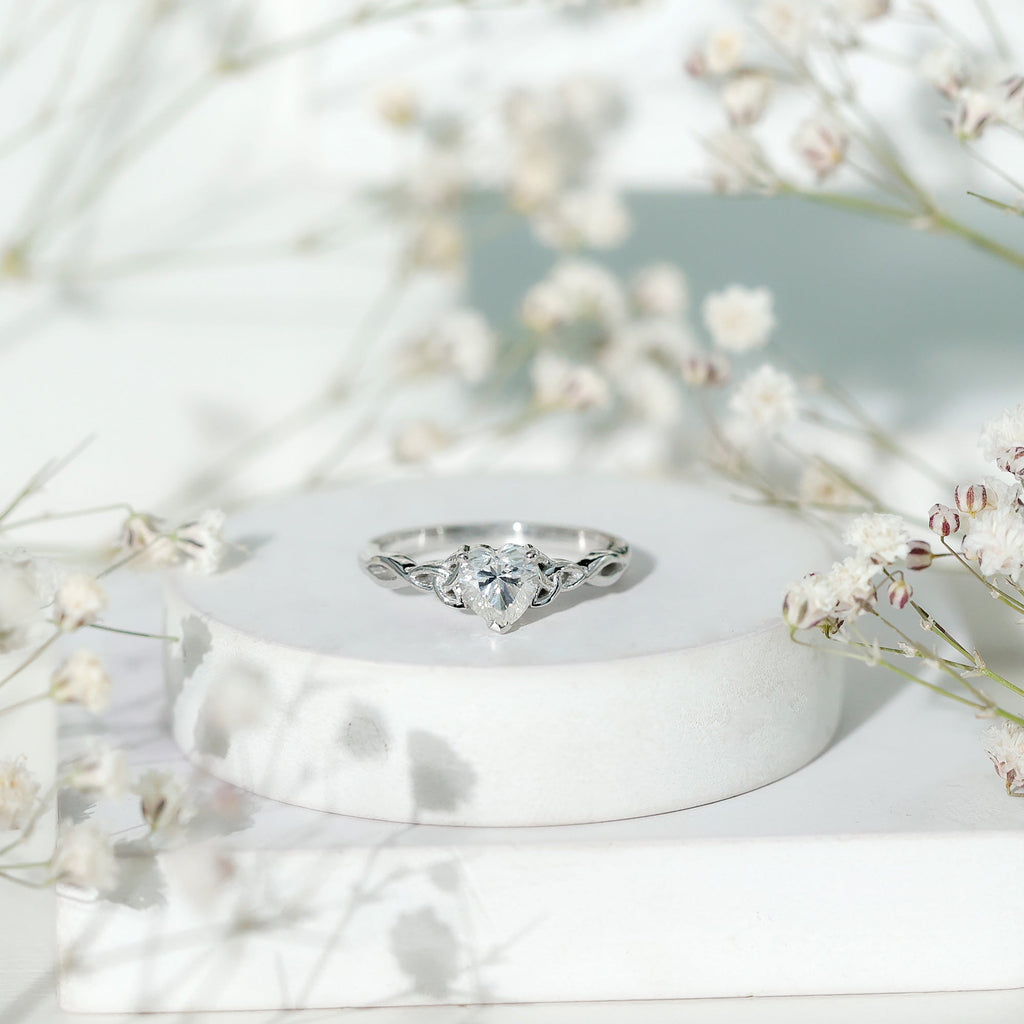 0.5 Carat Certified Lab Grown Diamond Heart Promise Ring