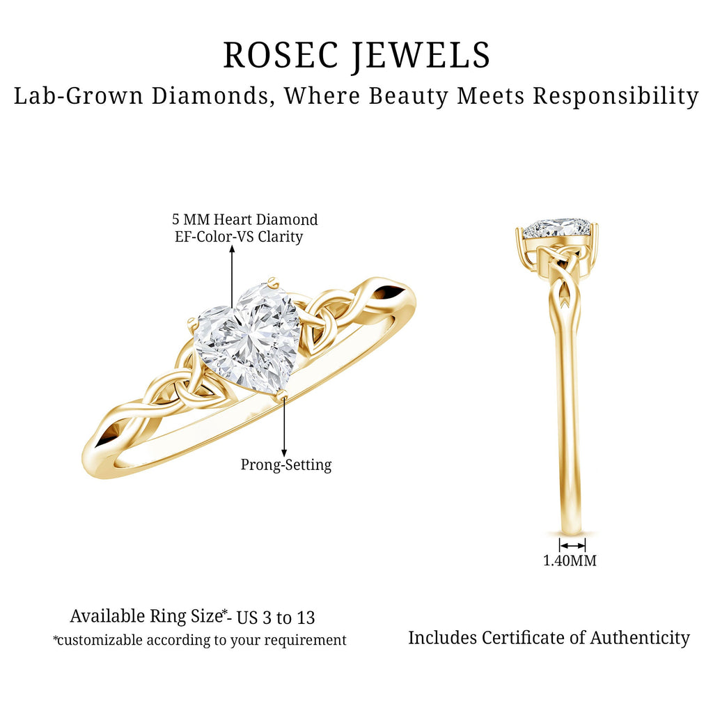 0.5 Carat Certified Lab Grown Diamond Heart Promise Ring