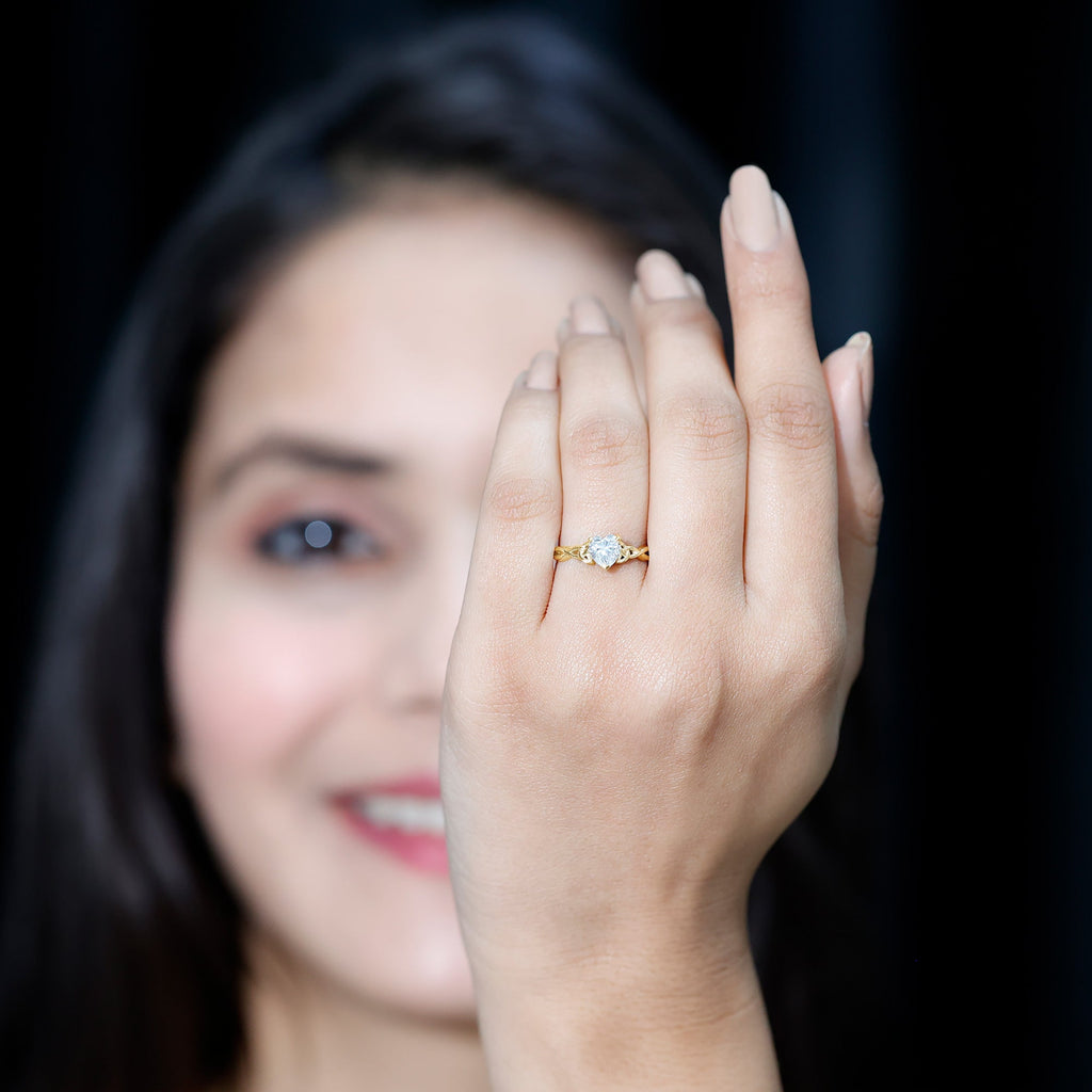 0.5 Carat Certified Lab Grown Diamond Heart Promise Ring