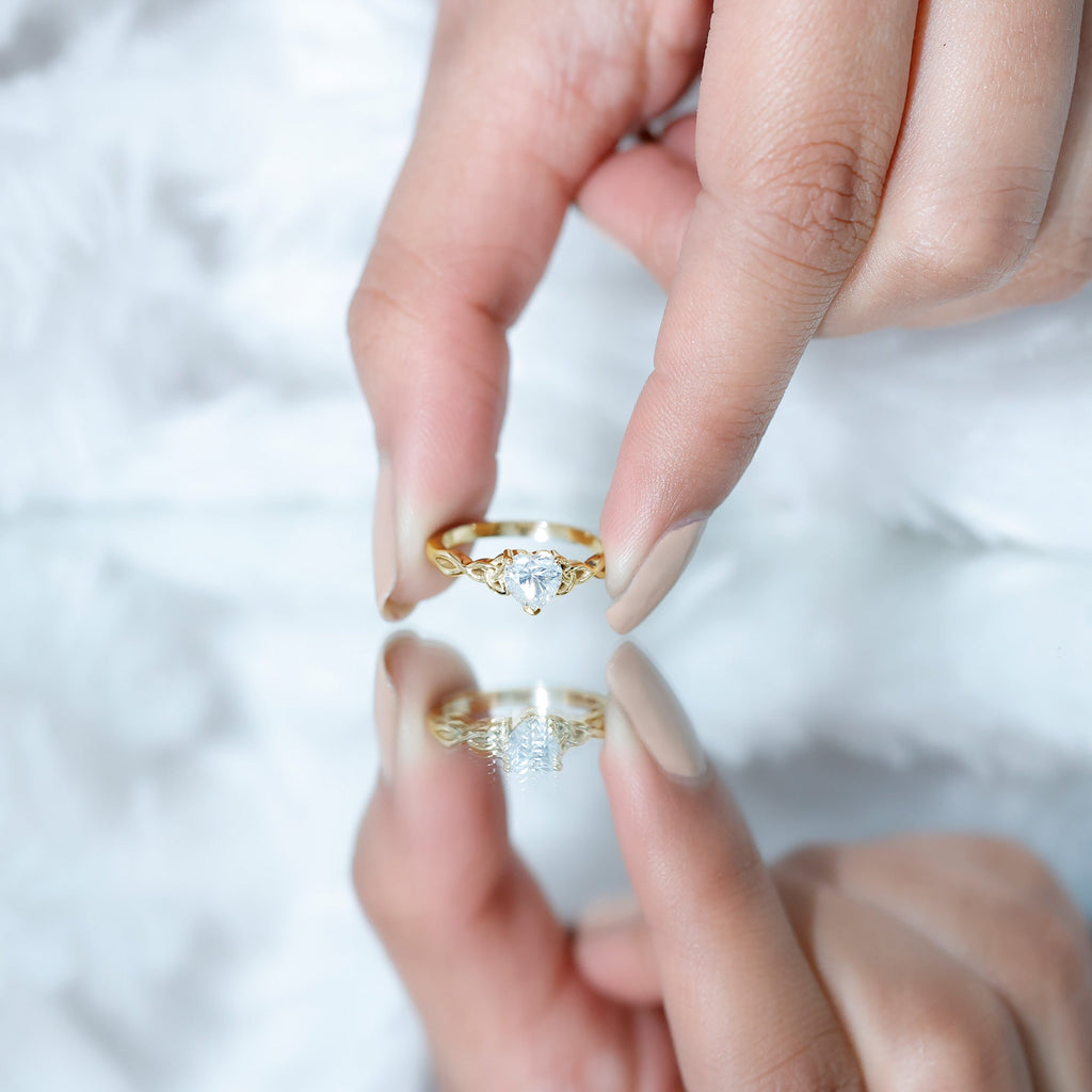 0.5 Carat Certified Lab Grown Diamond Heart Promise Ring