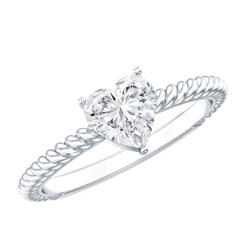 Certified 0.5 Carat Heart Lab Grown Diamond Solitaire Promise Ring