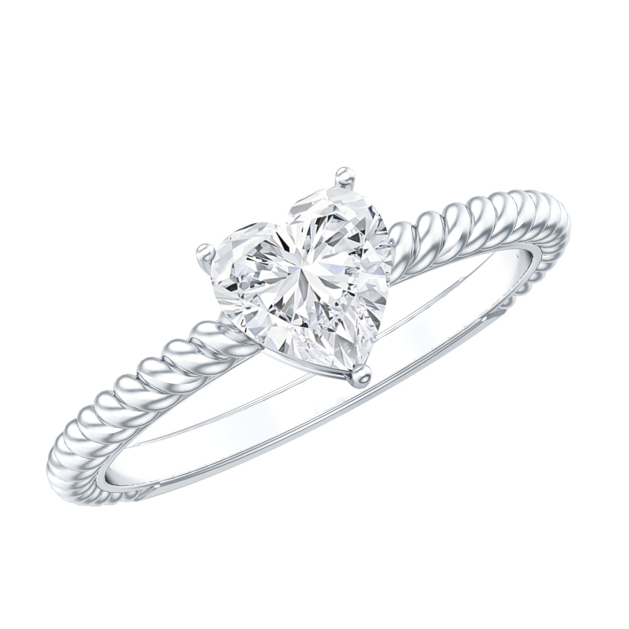 Certified 0.5 Carat Heart Lab Grown Diamond Solitaire Promise Ring