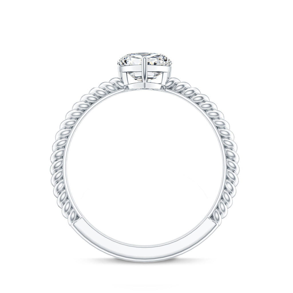 Certified 0.5 Carat Heart Lab Grown Diamond Solitaire Promise Ring