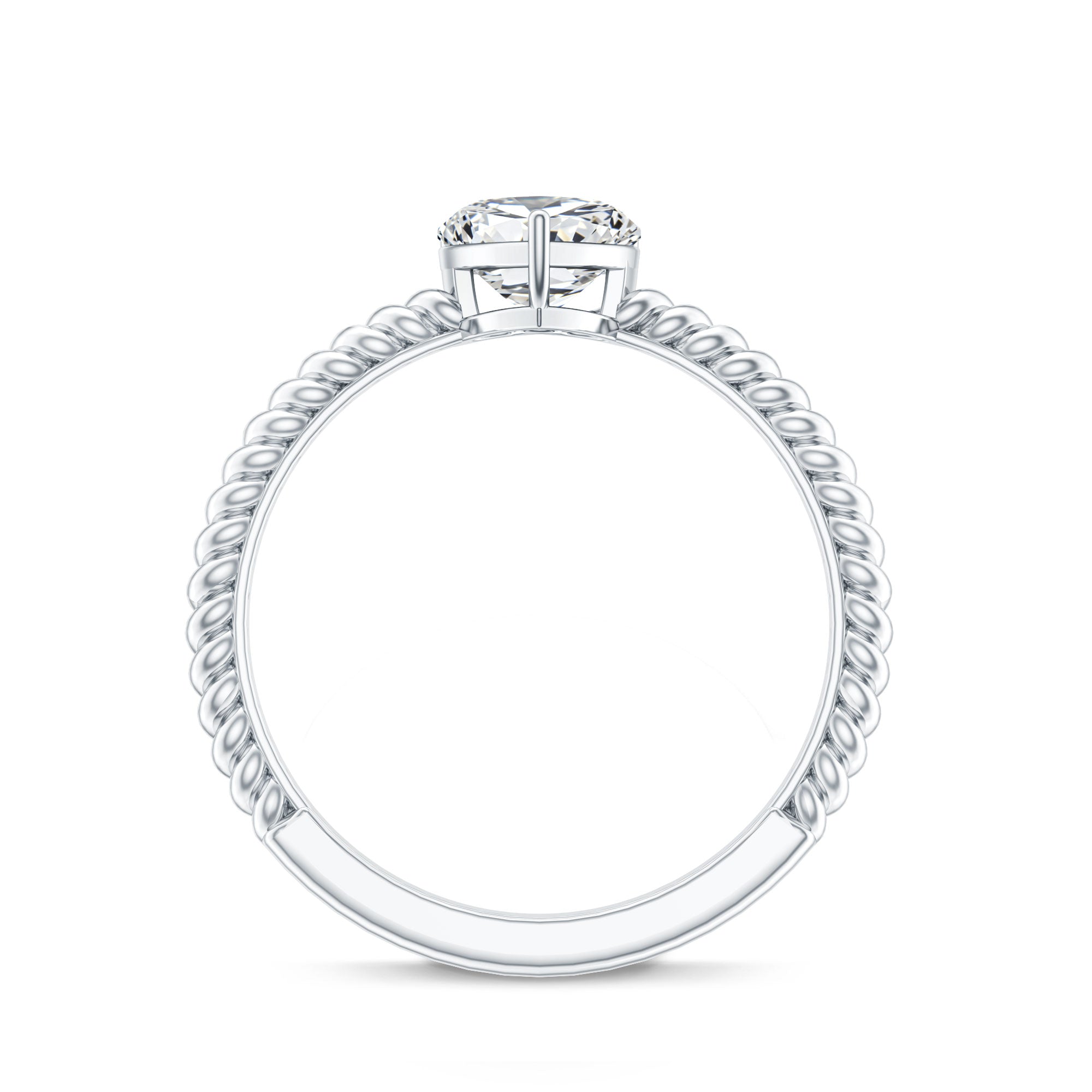 Certified 0.5 Carat Heart Lab Grown Diamond Solitaire Promise Ring