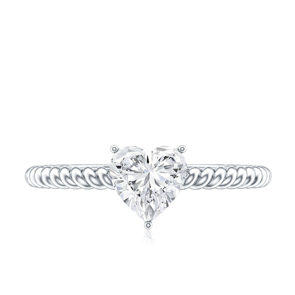 Certified 0.5 Carat Heart Lab Grown Diamond Solitaire Promise Ring