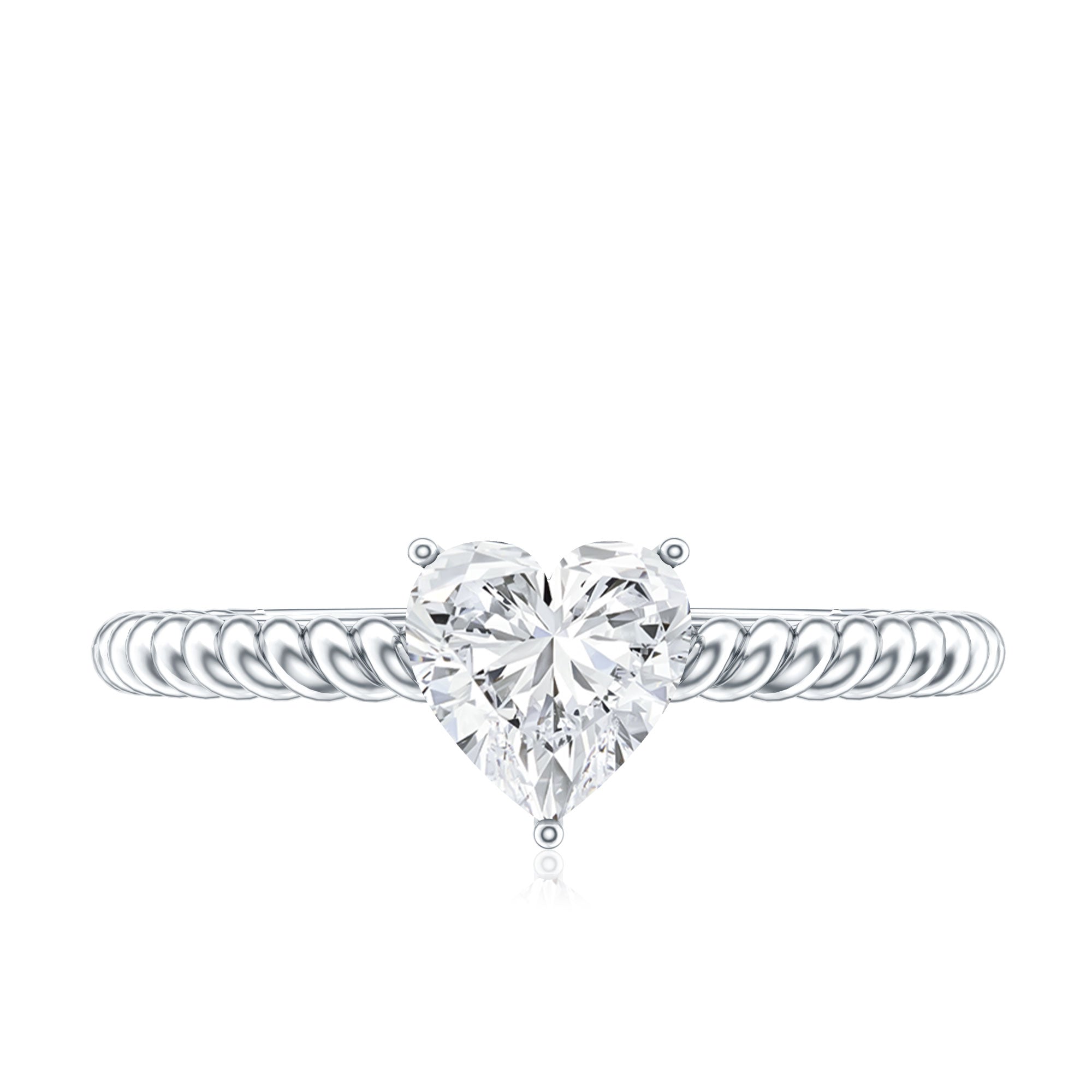 Certified 0.5 Carat Heart Lab Grown Diamond Solitaire Promise Ring