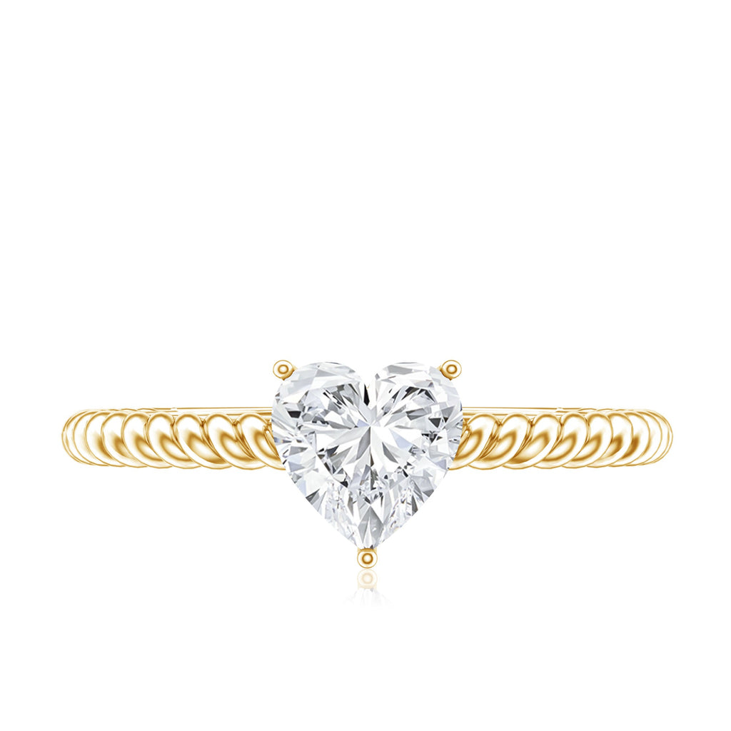 Certified 0.5 Carat Heart Lab Grown Diamond Solitaire Promise Ring
