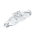 Certified 0.8 Carat Lab Grown Diamond Princess Cut Engagement Ring with Braided Band