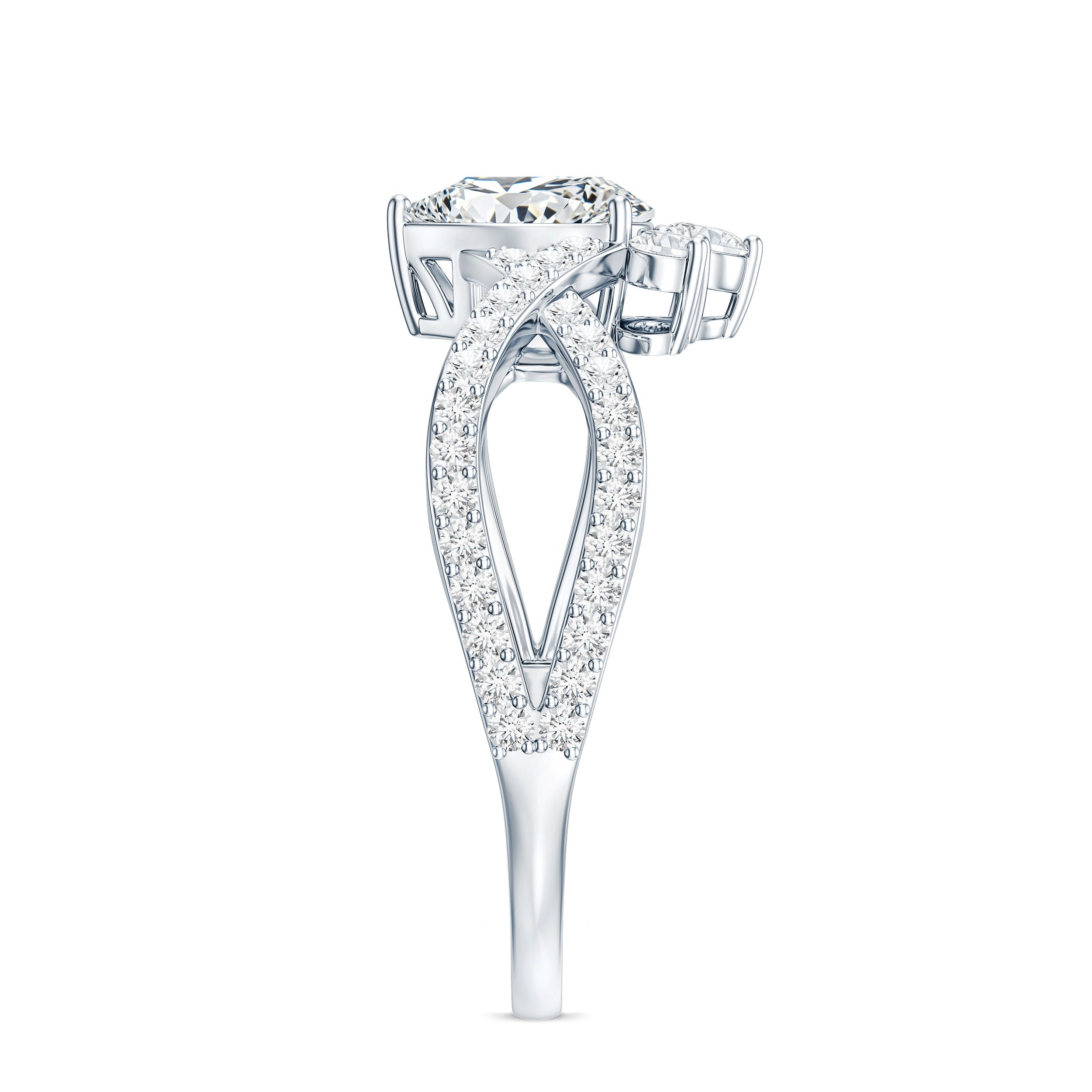 Lab Grown Diamond Teardrop Designer Engagement Ring