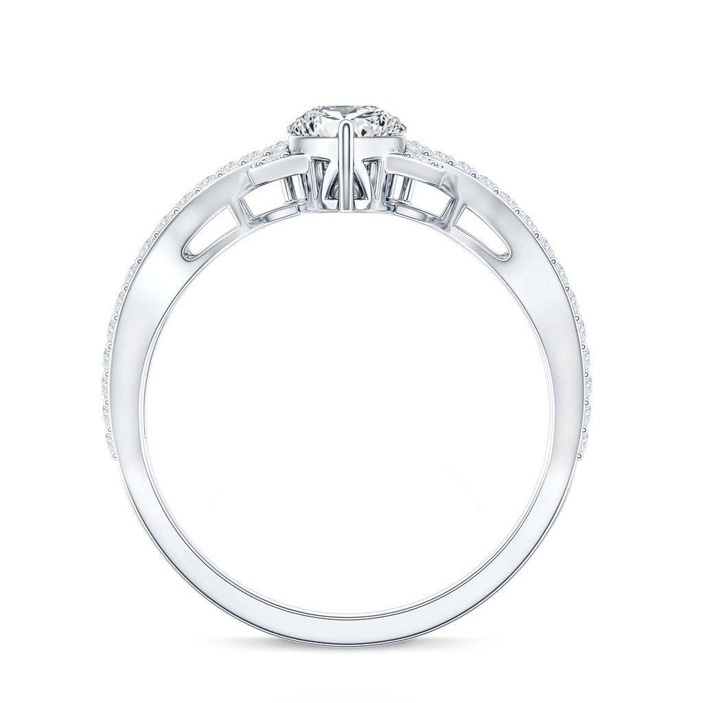 Lab Grown Diamond Teardrop Designer Engagement Ring