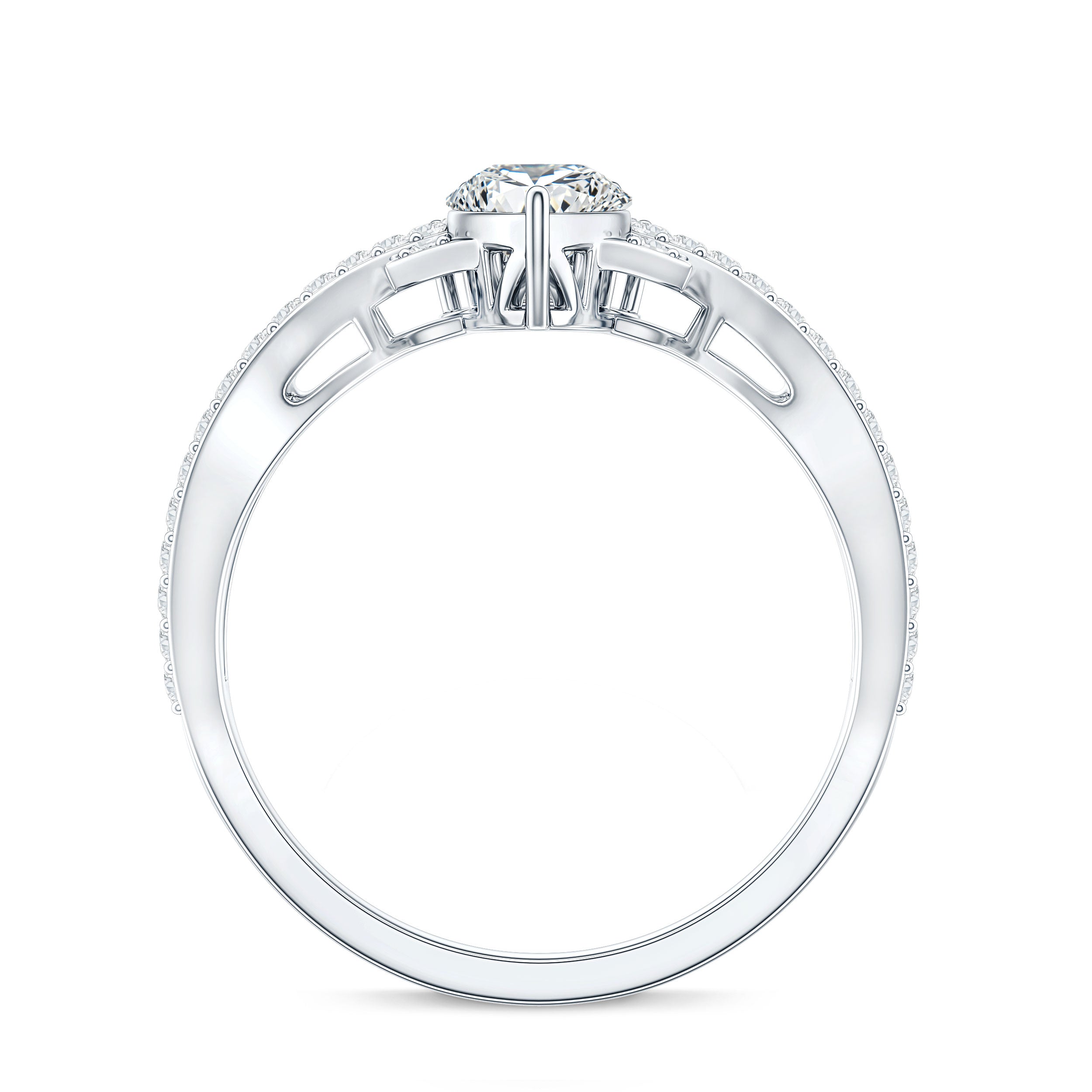 Lab Grown Diamond Teardrop Designer Engagement Ring