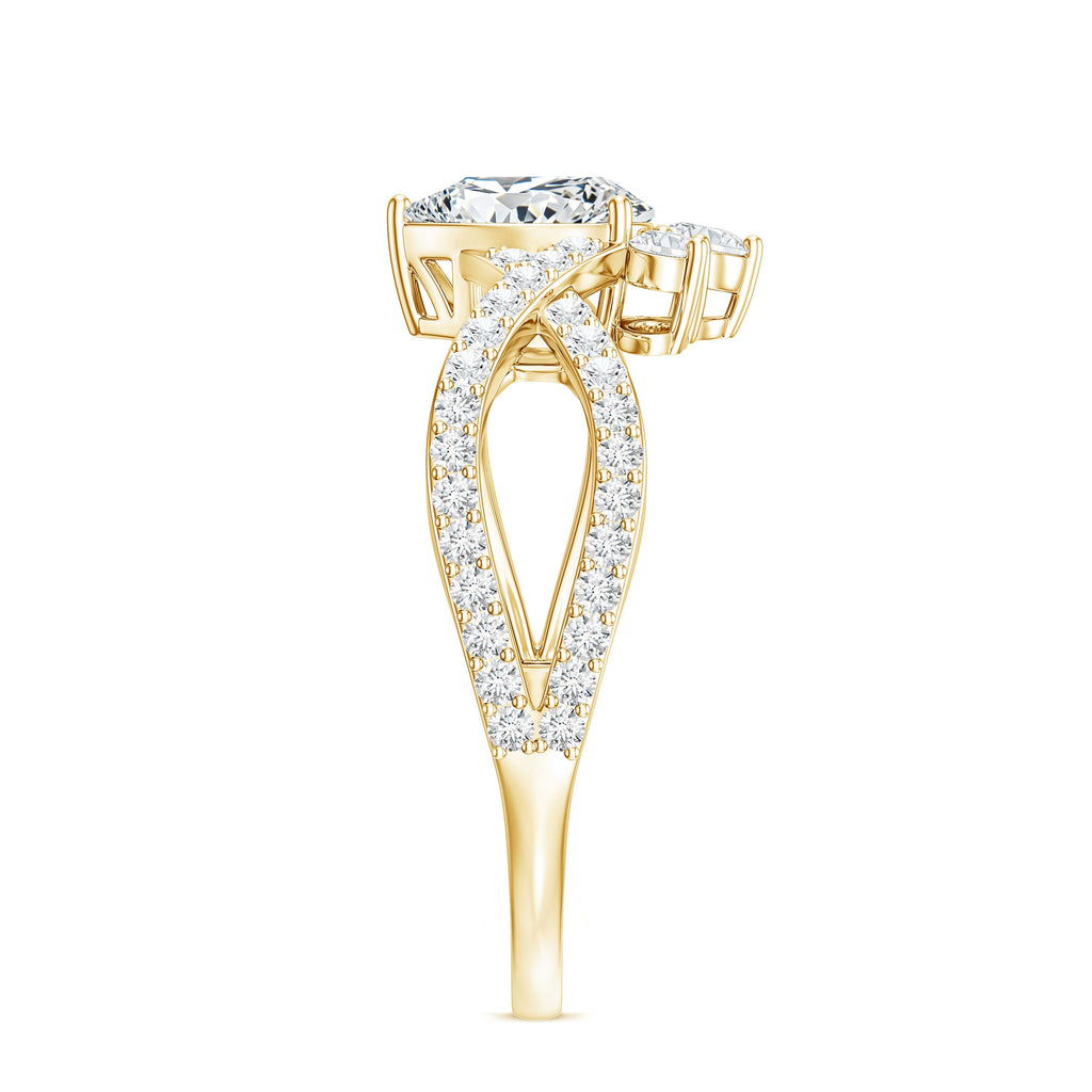 Lab Grown Diamond Teardrop Designer Engagement Ring