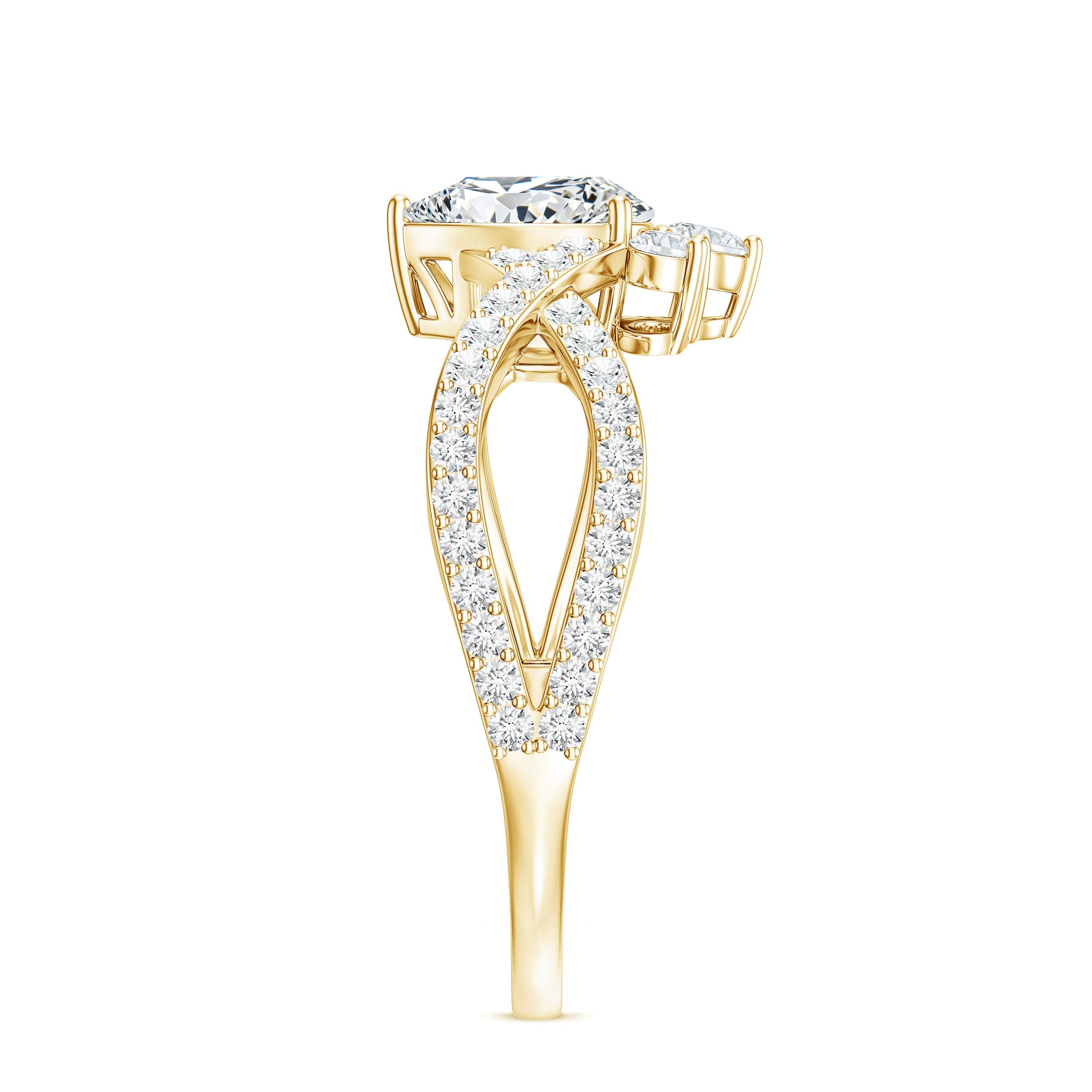 Lab Grown Diamond Teardrop Designer Engagement Ring