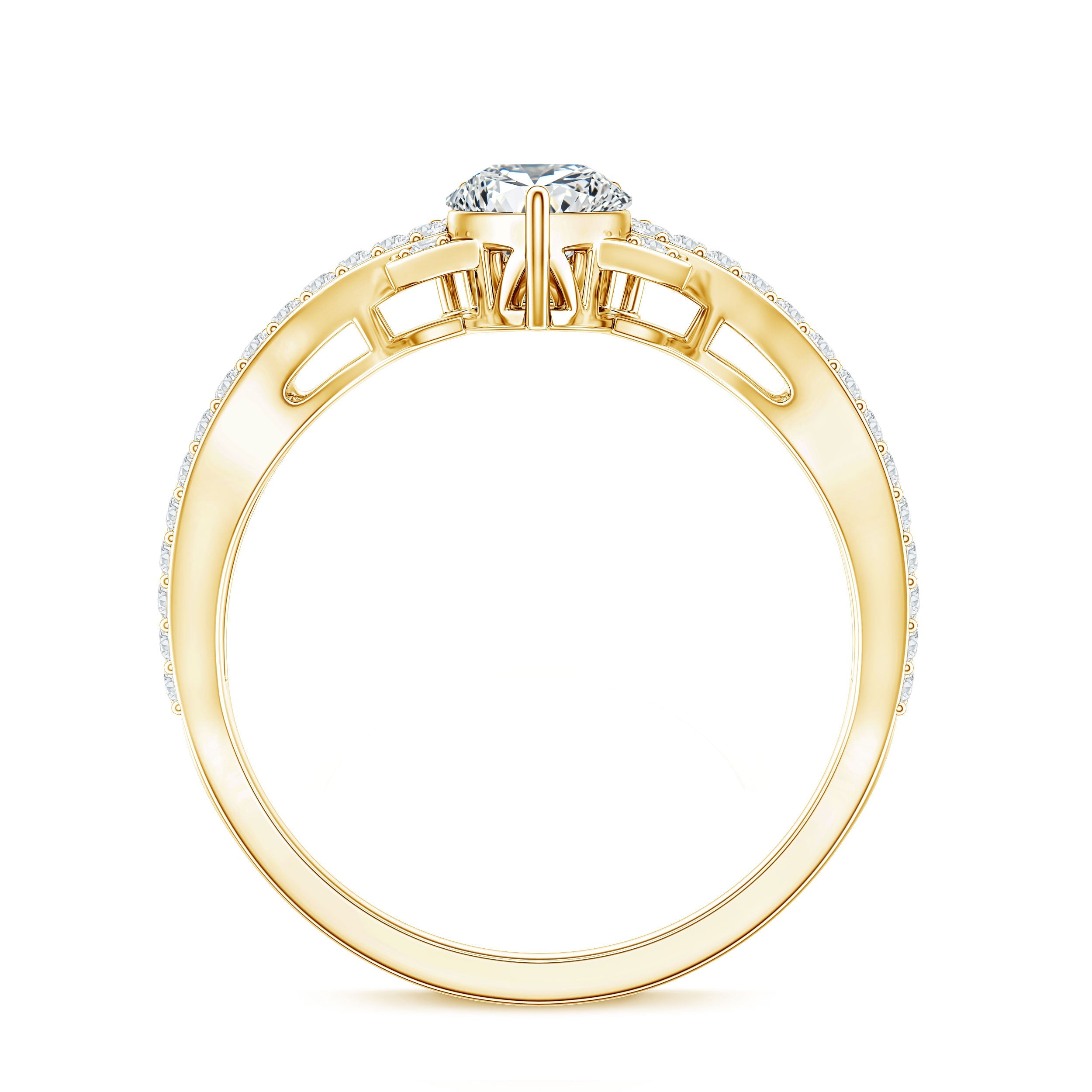 Lab Grown Diamond Teardrop Designer Engagement Ring