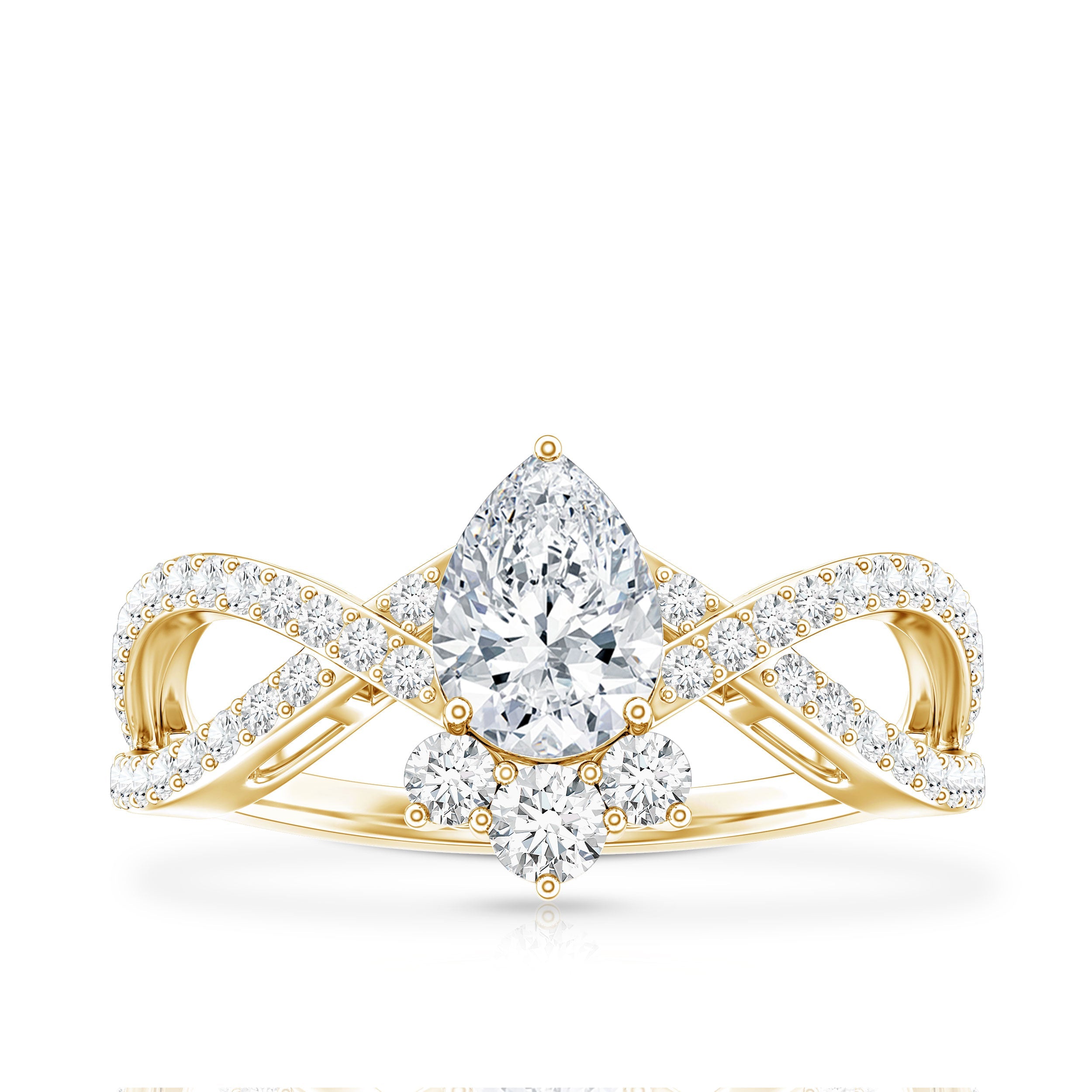 Lab Grown Diamond Teardrop Designer Engagement Ring