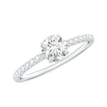 Certified 5 MM Lab Grown Diamond Engagement Ring With Side Stones
